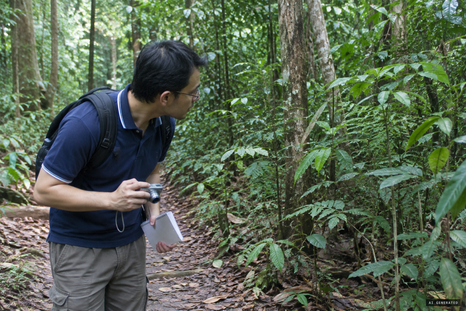 A Shin Min Daily News journalist searches the reserve