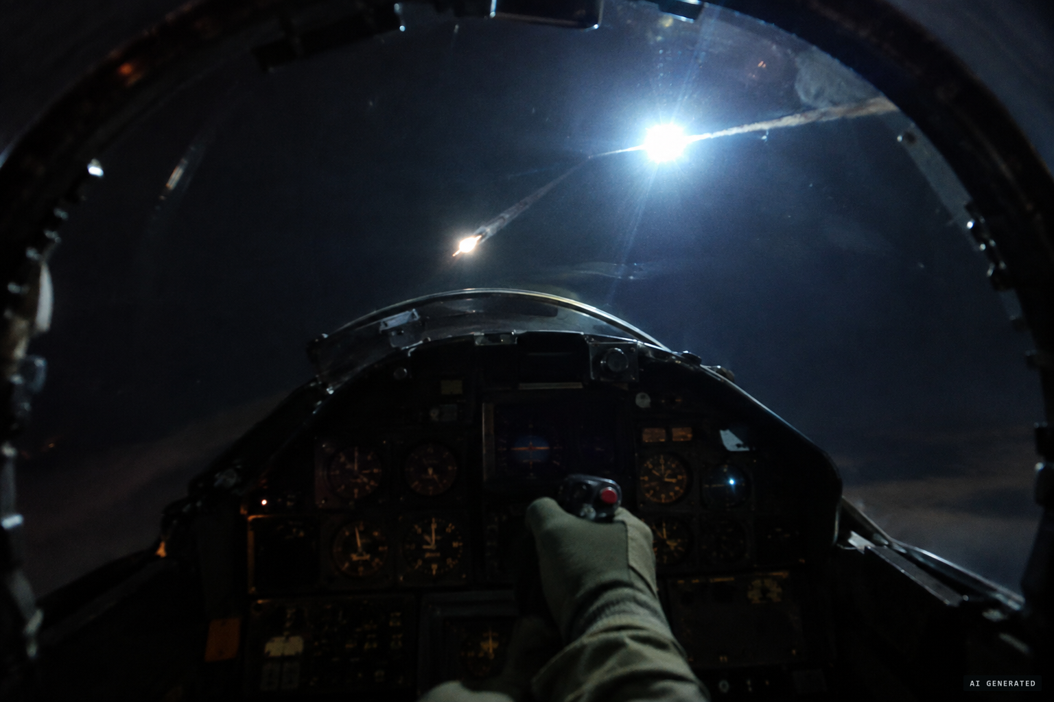 A second object comes out of the first and heads straight for the jet