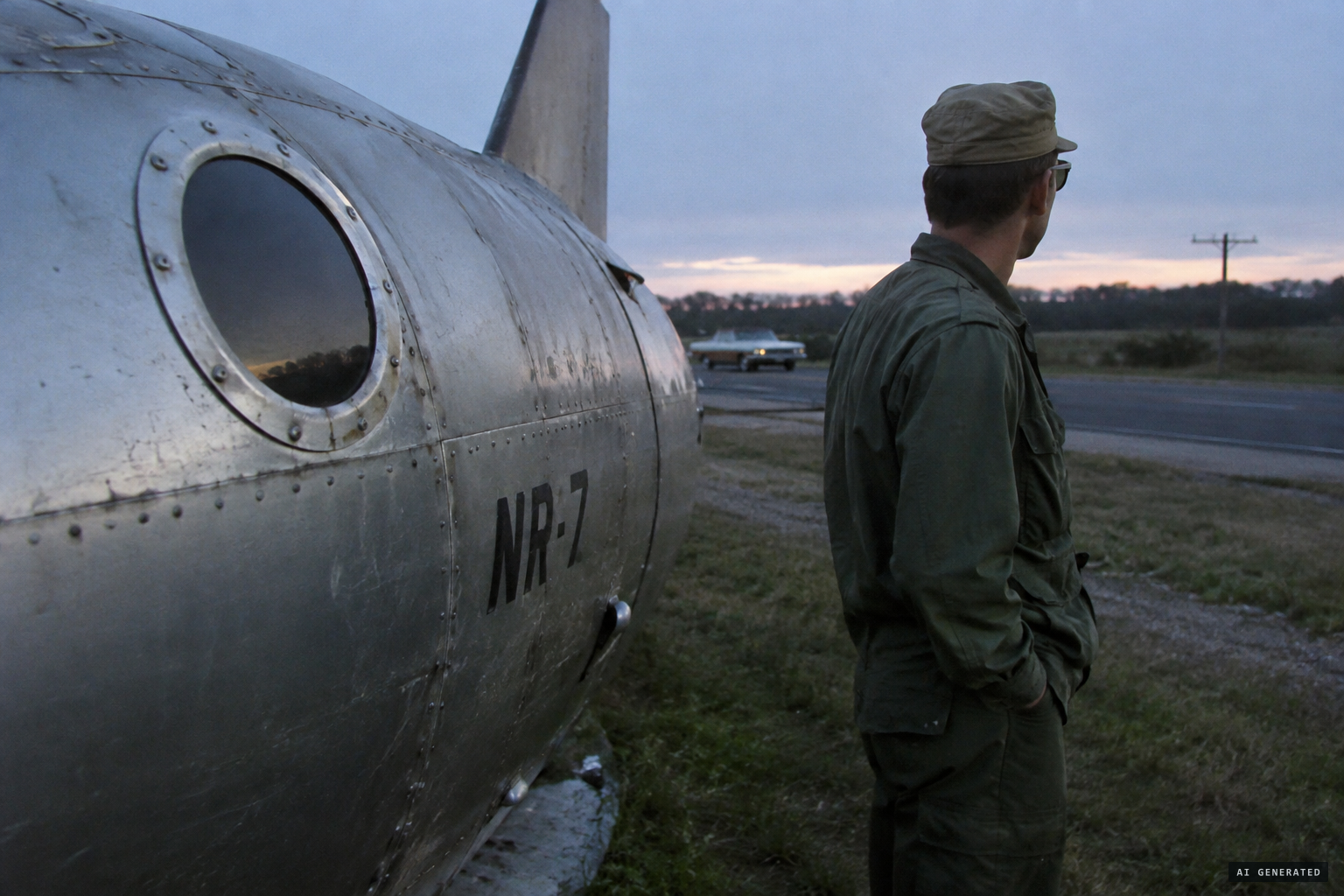 An entirely human crewman beside serial-like lettering