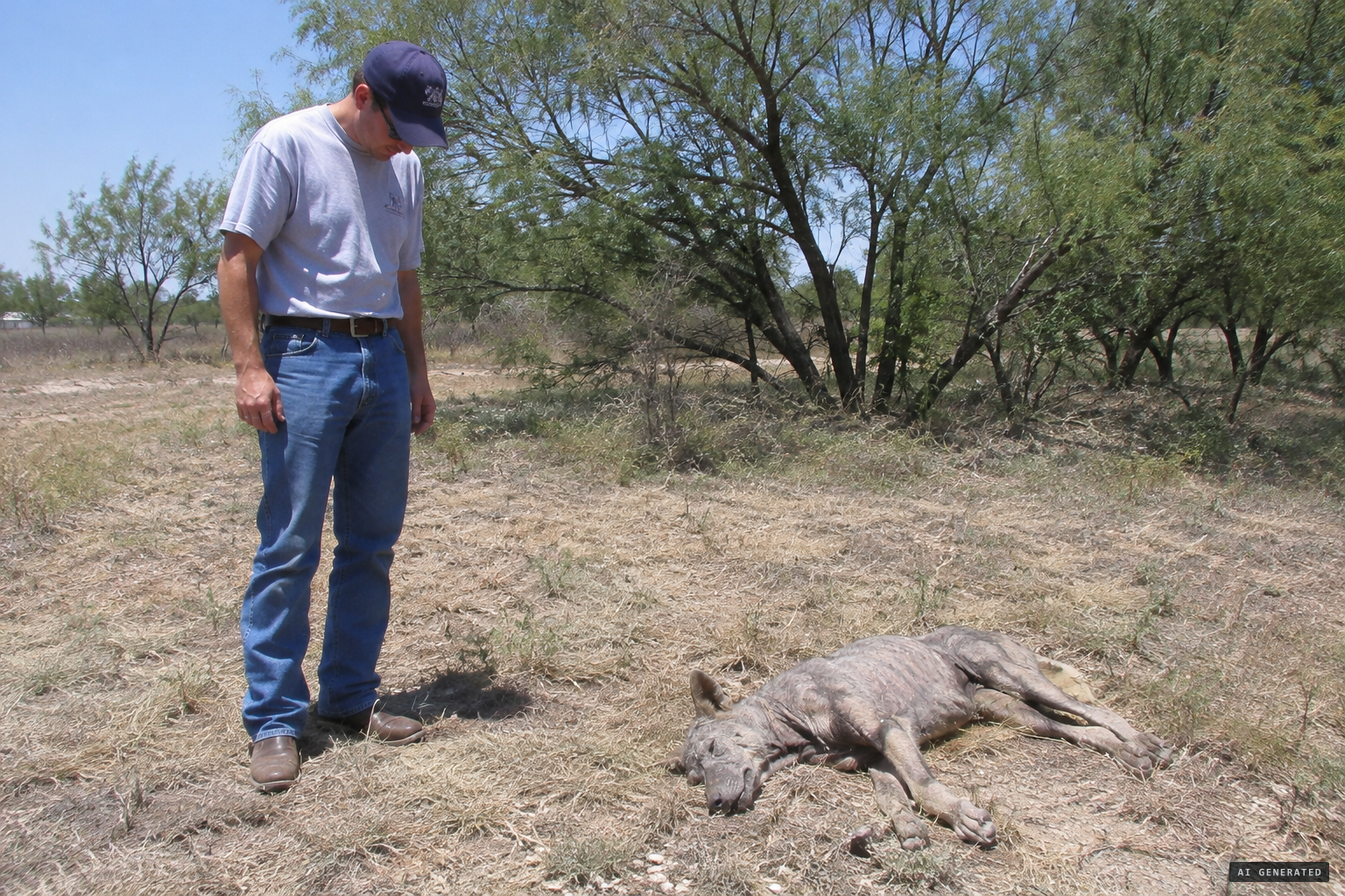 The Elmendorf creature, later shown by DNA to be a coyote with mange