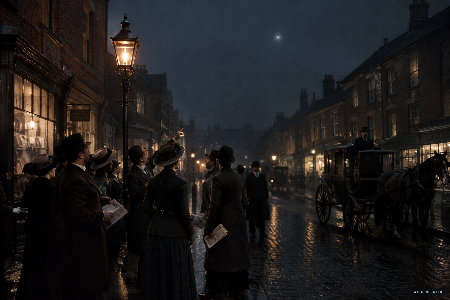 Spring 1909: reports of mysterious night airships spread across Britain