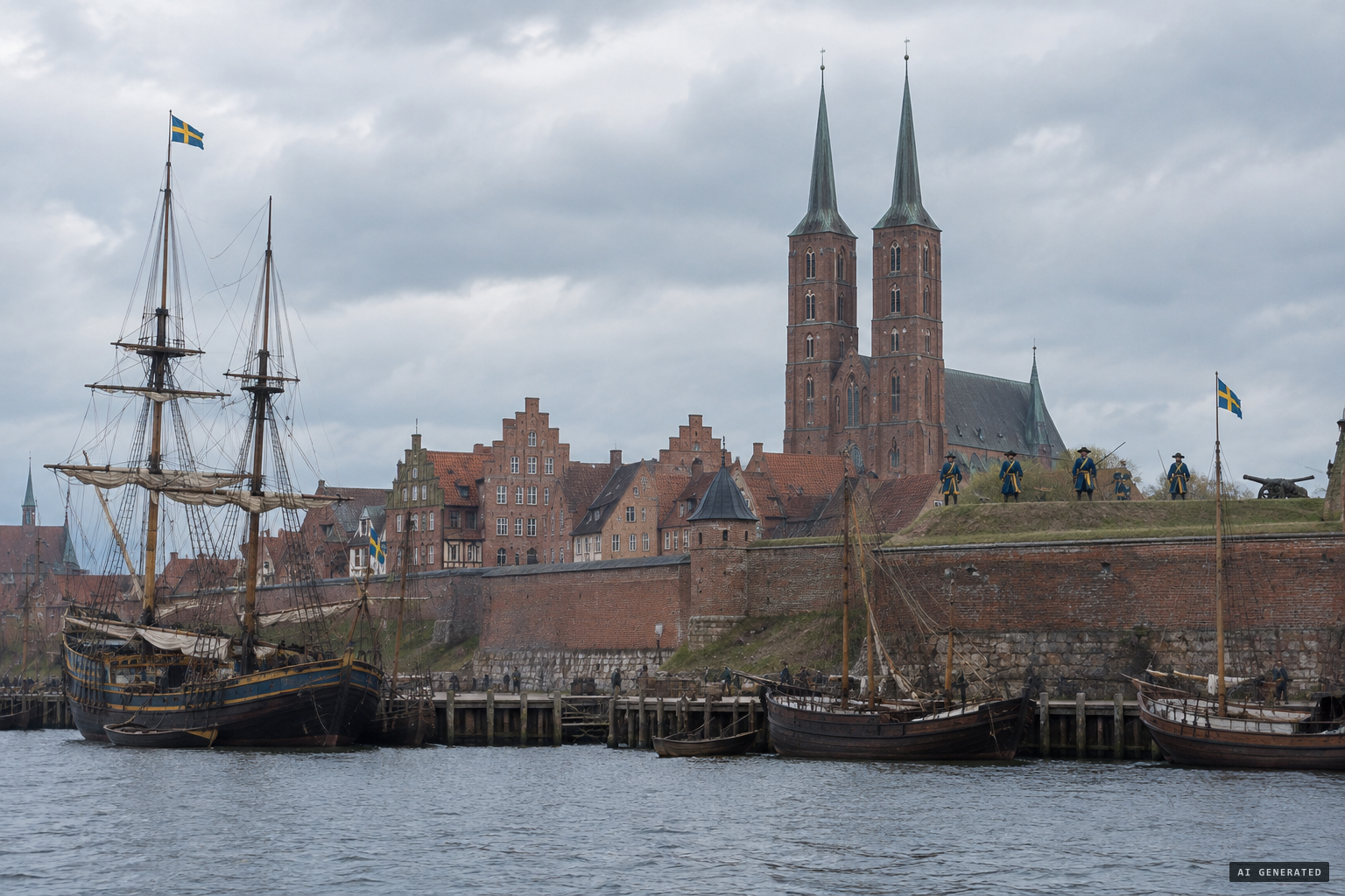 Stralsund, a militarized Hanseatic port in Swedish Pomerania, 1665