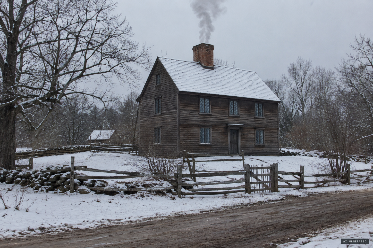 The Salem Village parsonage in the winter of 1691/92