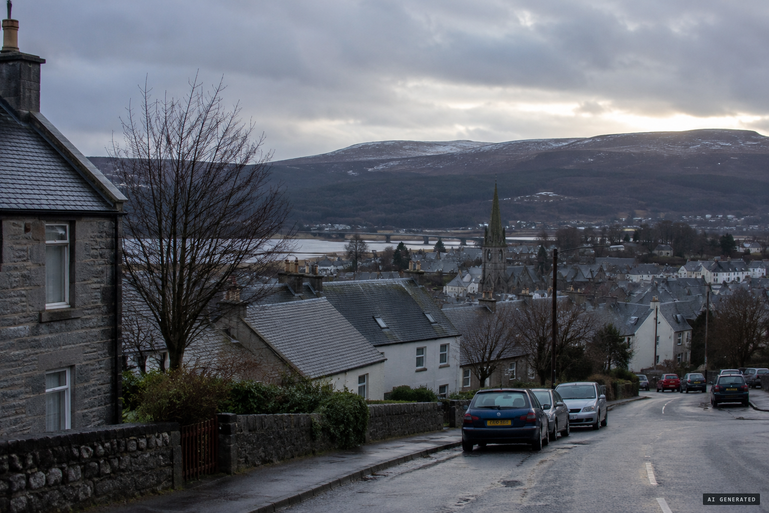 Alness, a small Highland town in Easter Ross, December 2008