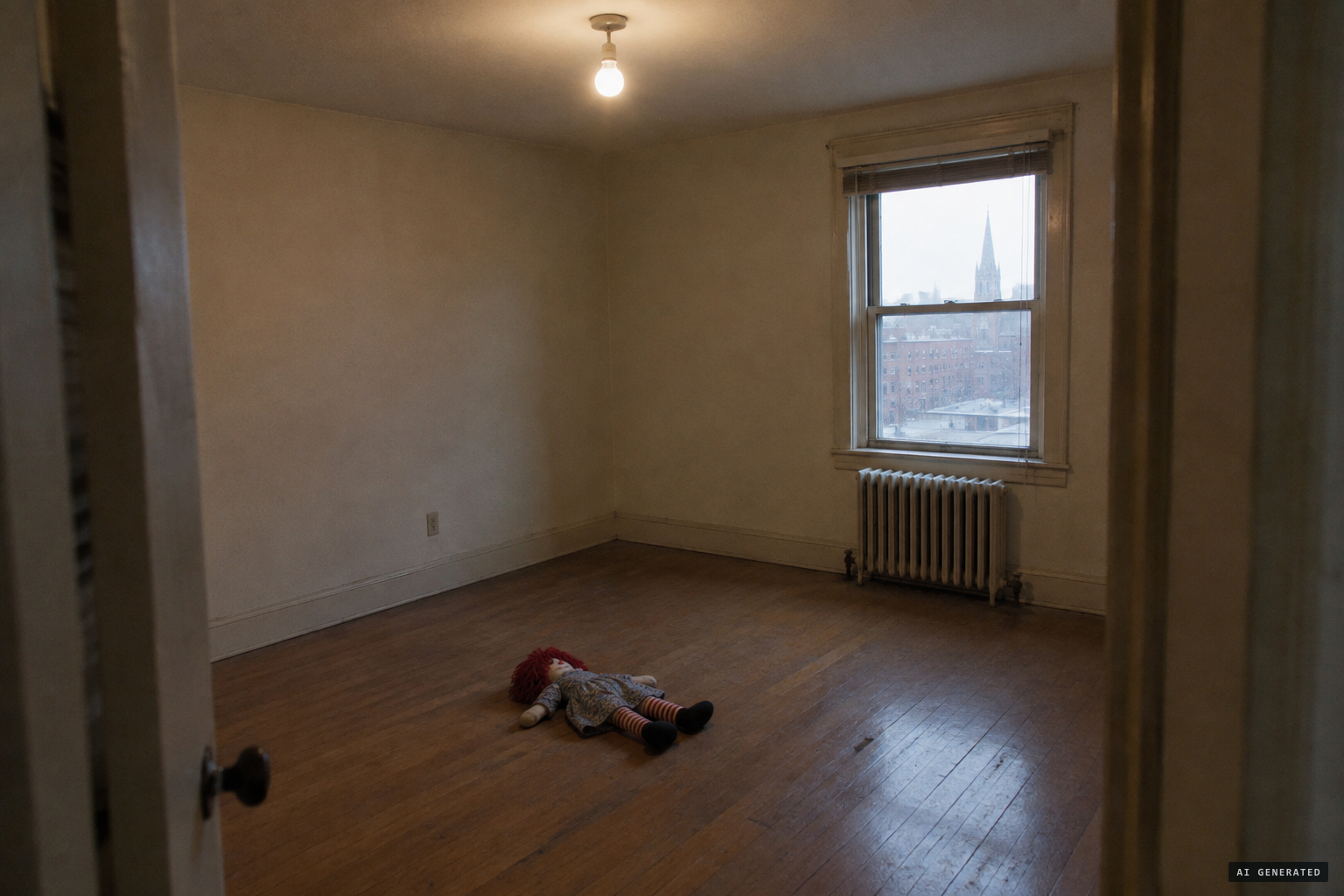 Lou finds the doll face down in an empty room