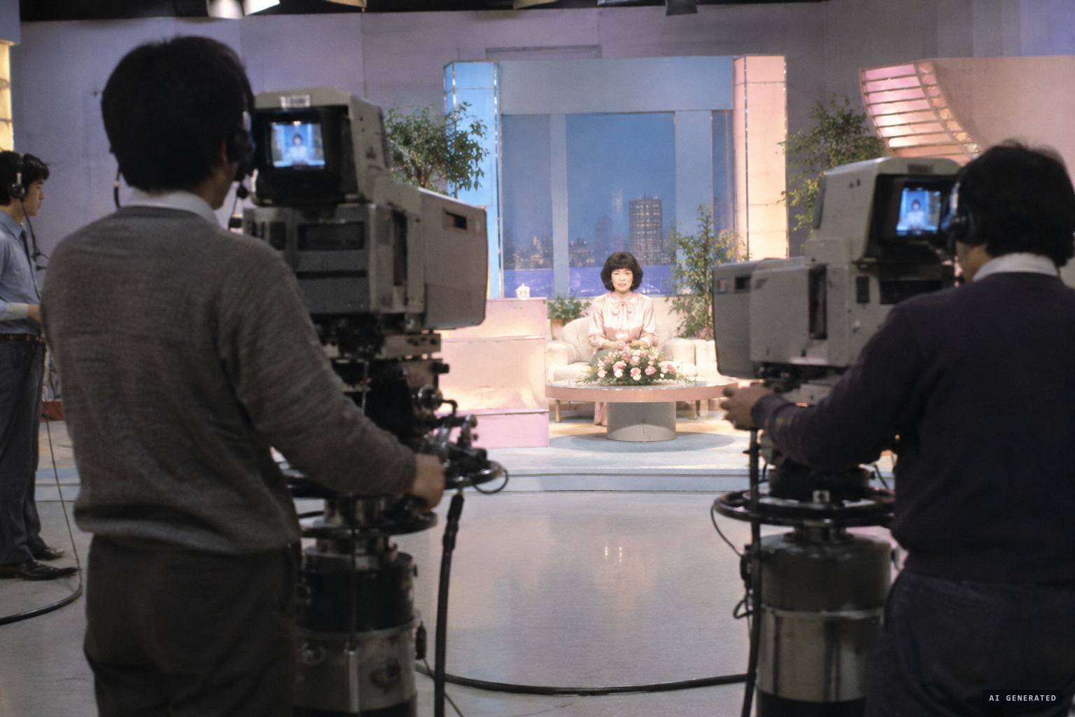Aiko Gibo, psychic and television personality, on Japanese television in the 1980s