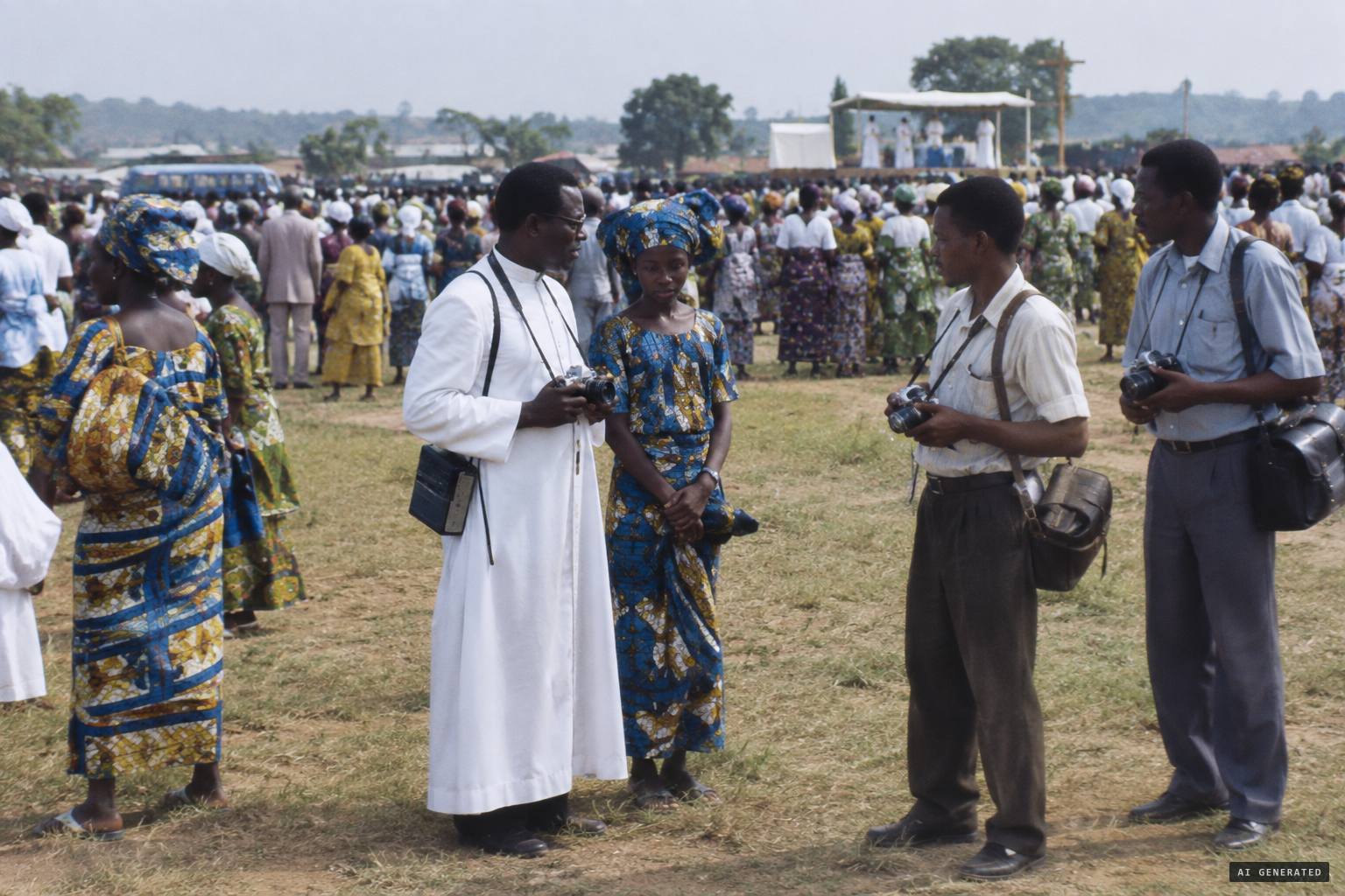 The first public pilgrimage: a priest with cameras and recorders stays close to Christiana