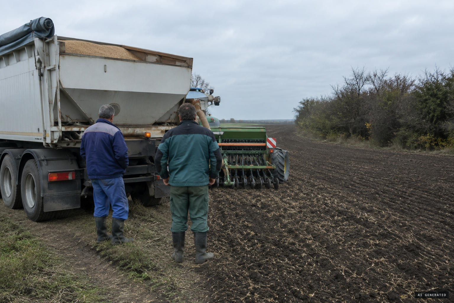 Planting barley on the boundary between Apatin, Sonta and Svilojevo