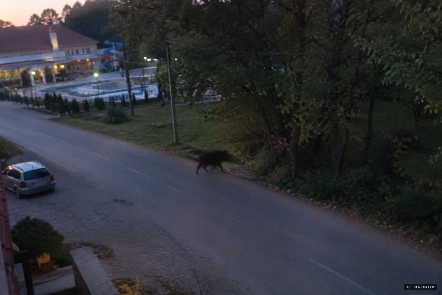 A video from a window near Banja Junaković appears to show a large beast crossing the road