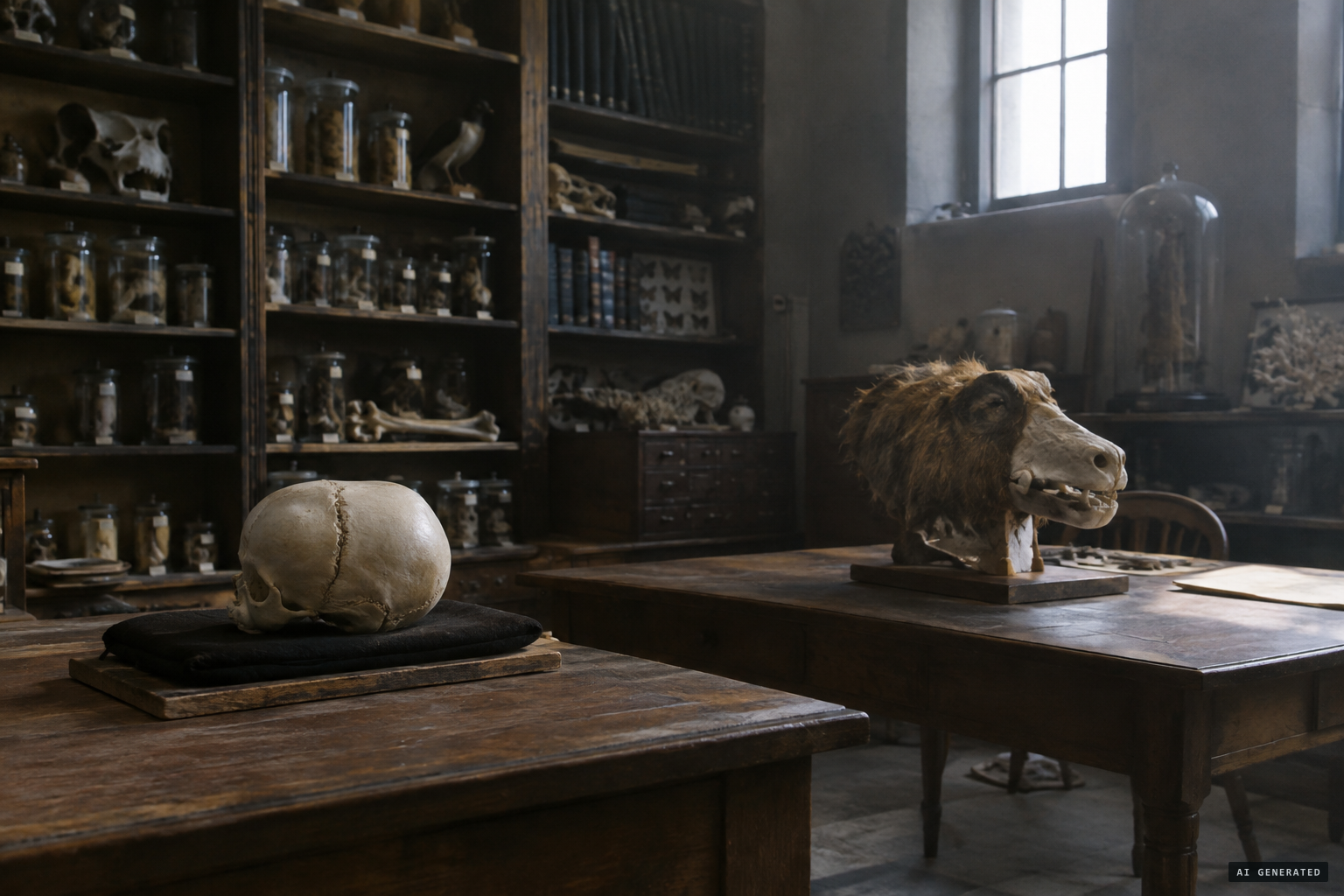 Two separate records: the foetal skull and the faked Hawkesbury head.