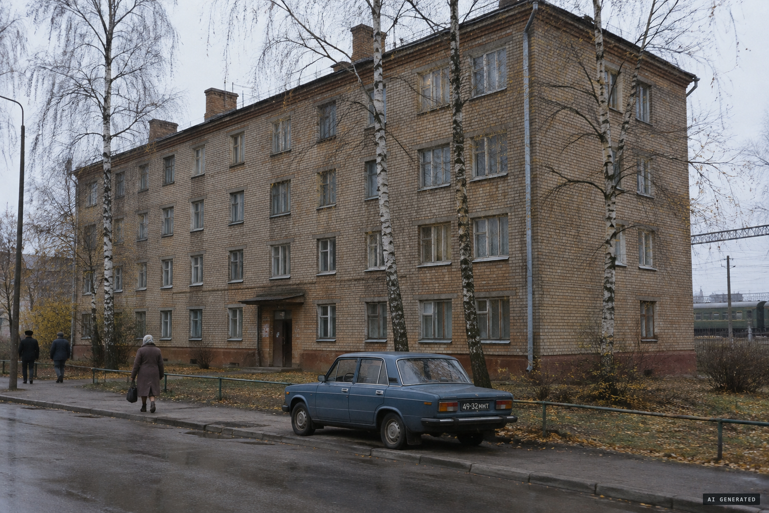 The construction workers' dormitory near Likhobory station, autumn 1988