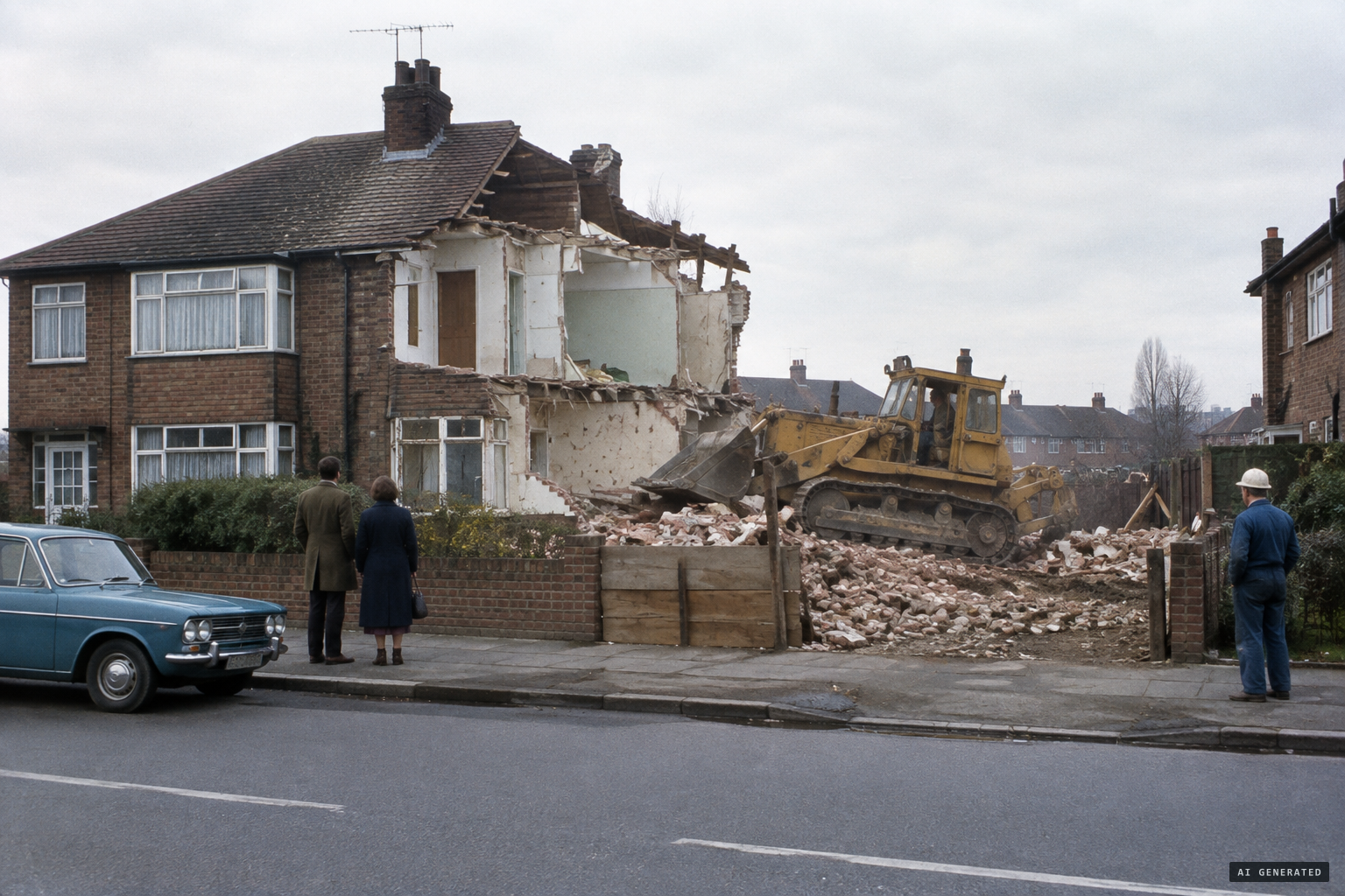 The house at 63 Wycliffe Road is later demolished
