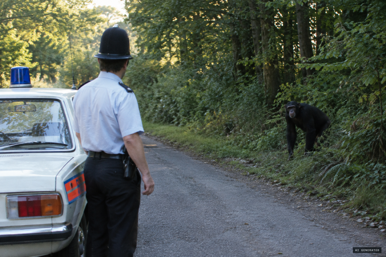 Inspector Michael Price sees what appears to be a large chimpanzee