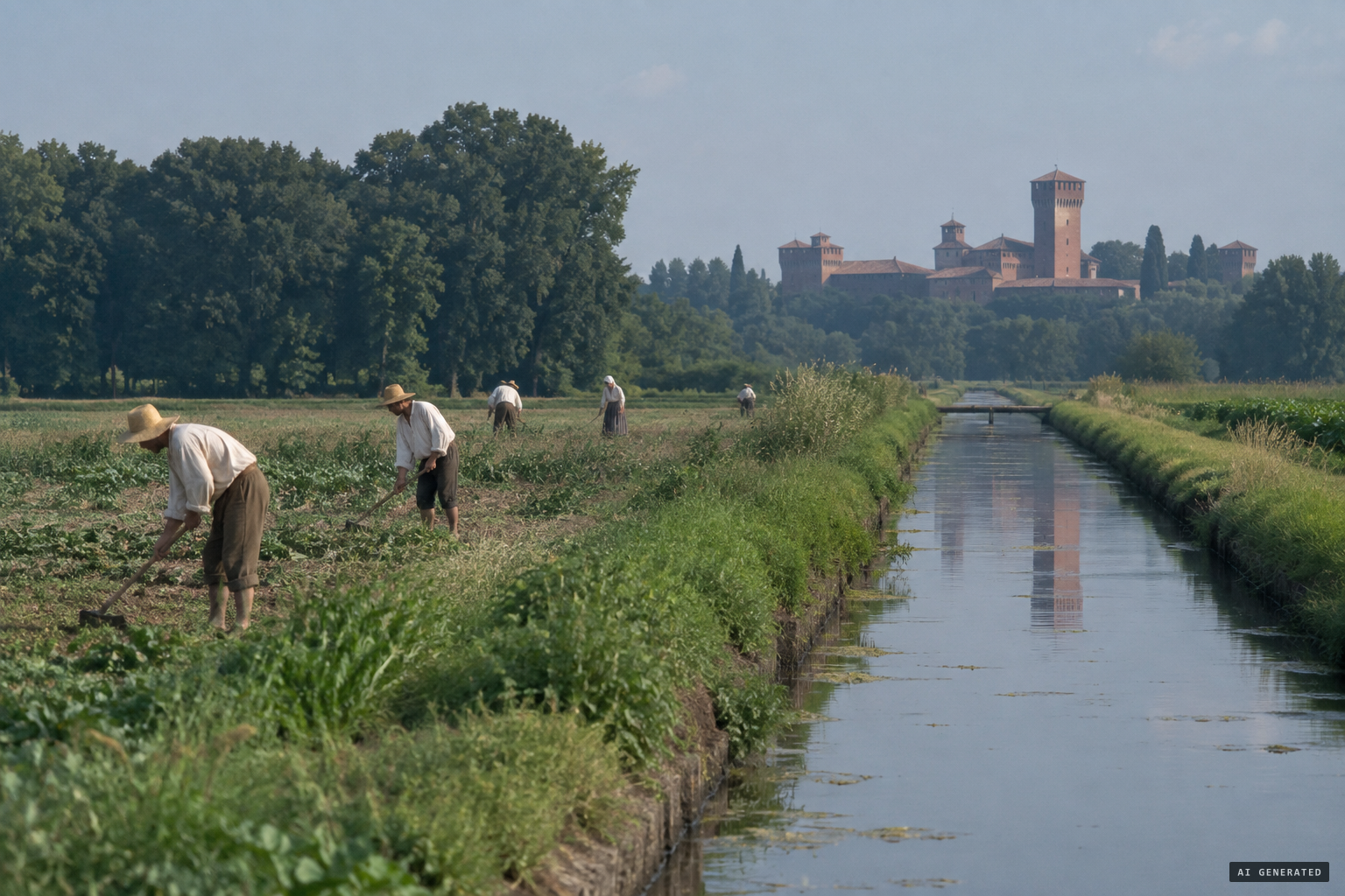 Cusago, six miles west of Milan, beside the forest between the Naviglio and the Novara road