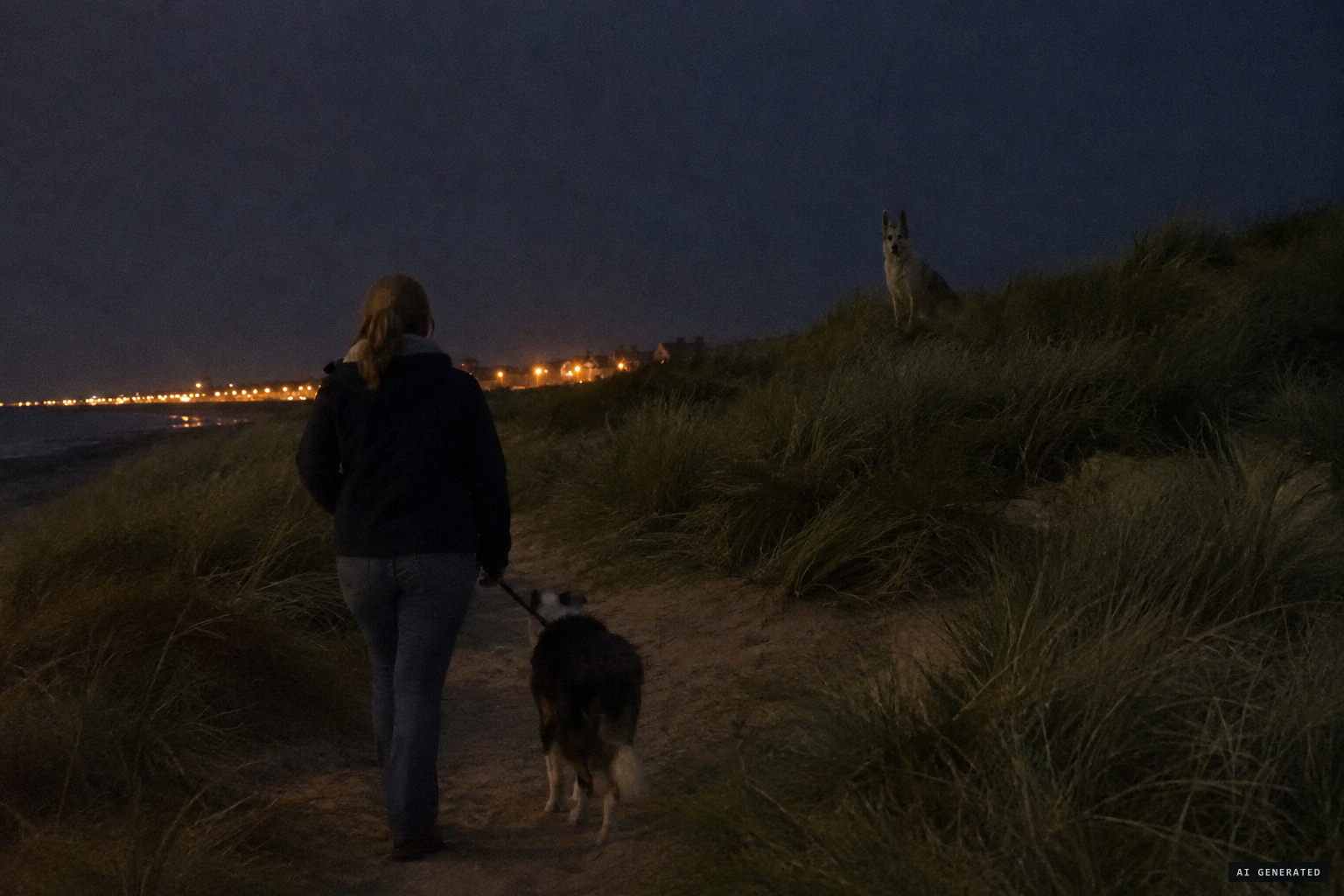 Sandra Sturrock sees something large and light-coloured sitting on a dune