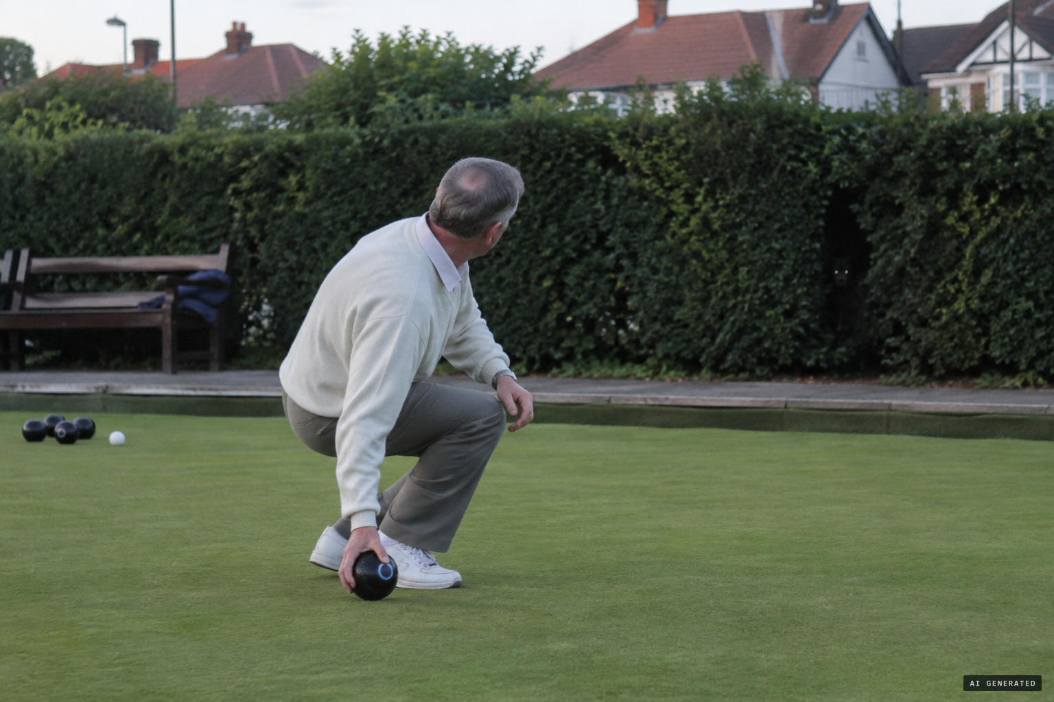 Willie Davidson hears a snarl behind him while playing bowls