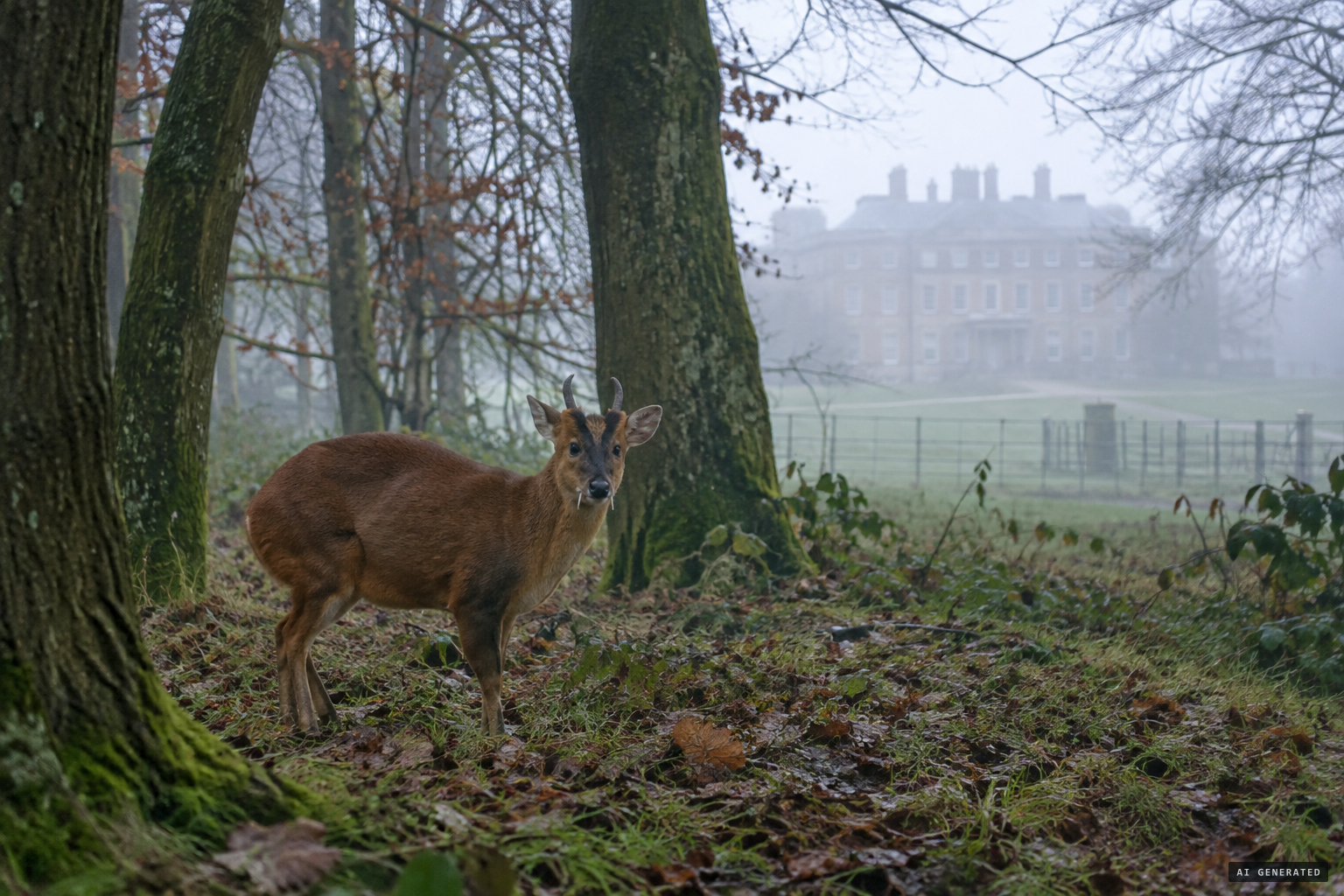 The first theory: a muntjac deer descended from the Lytham Hall herd