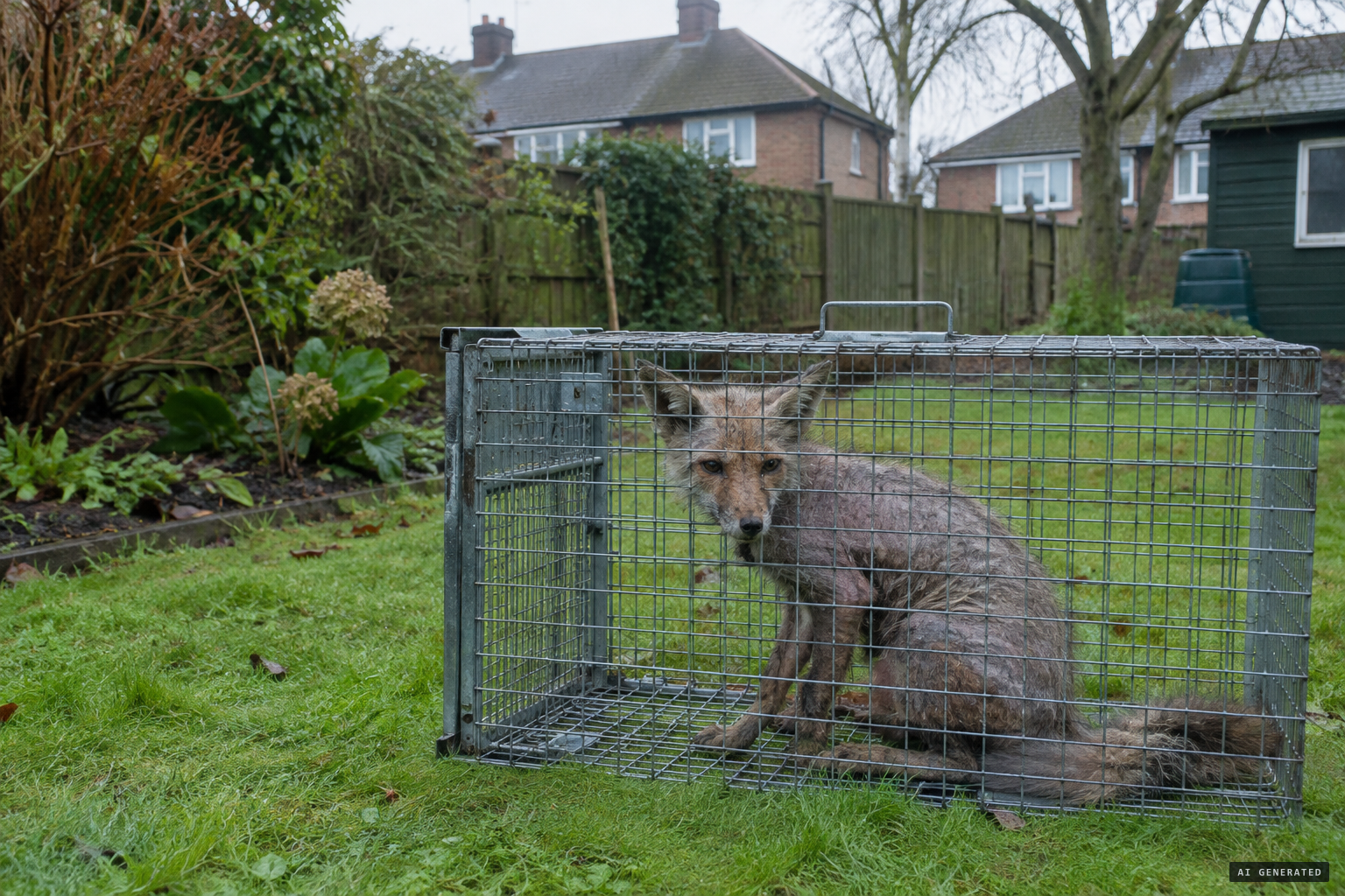 A sick, mangy animal believed to be the beast is trapped