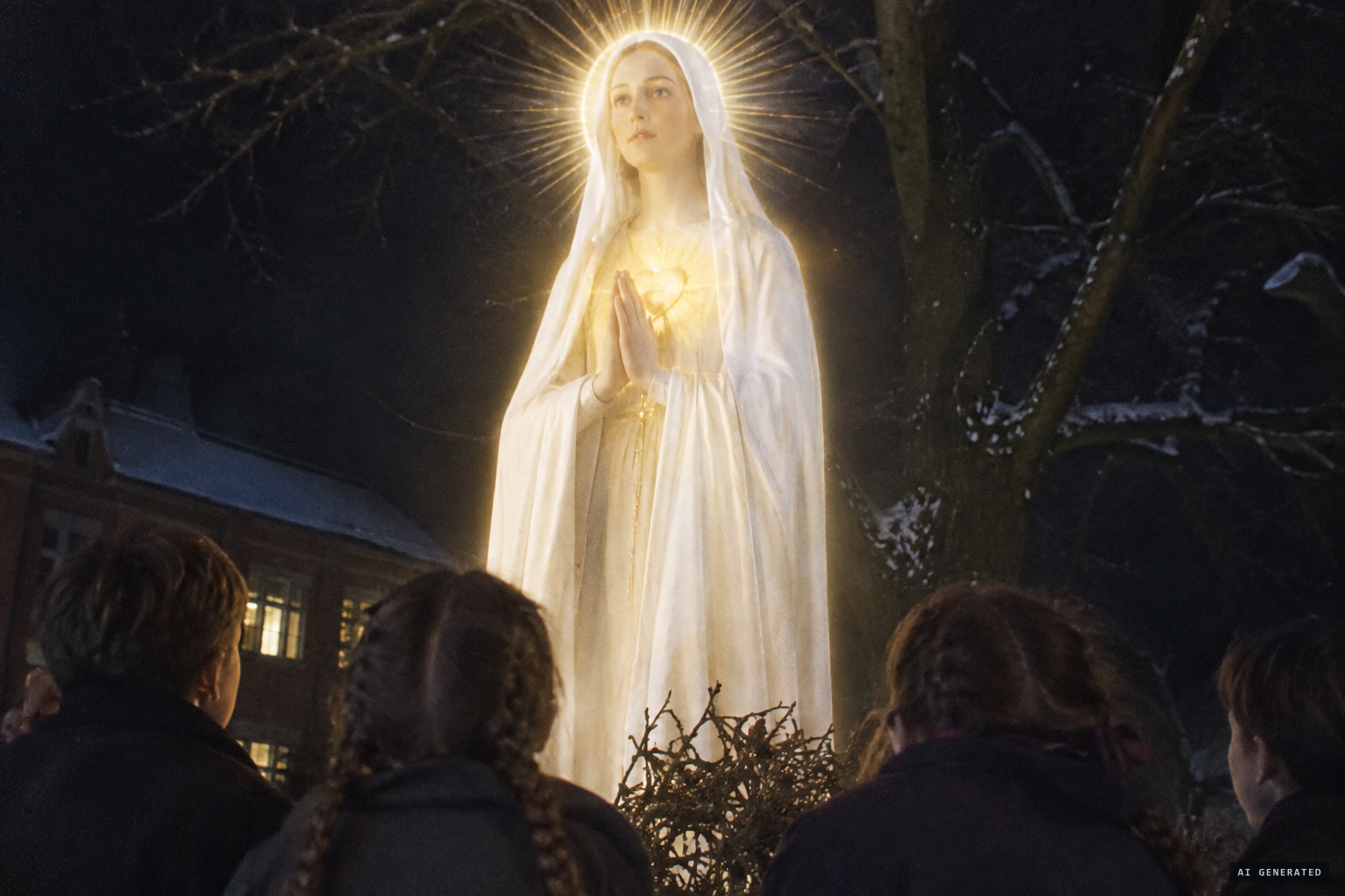 From 29 December the children see a golden heart on her chest