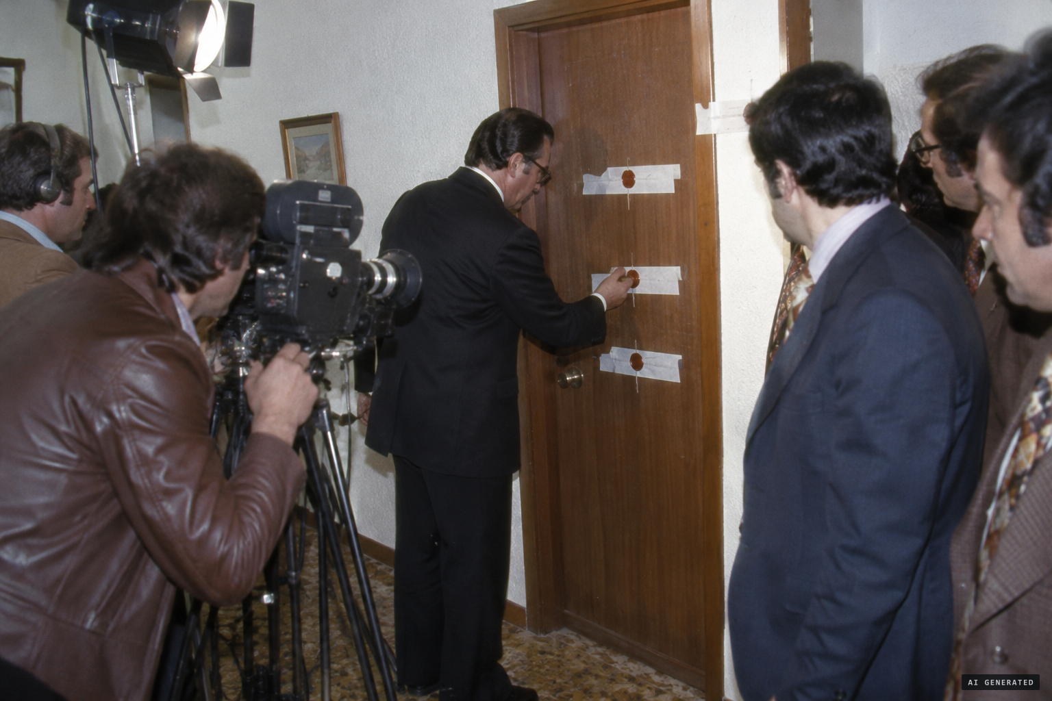 A notary seals the room for three months in front of German television cameras