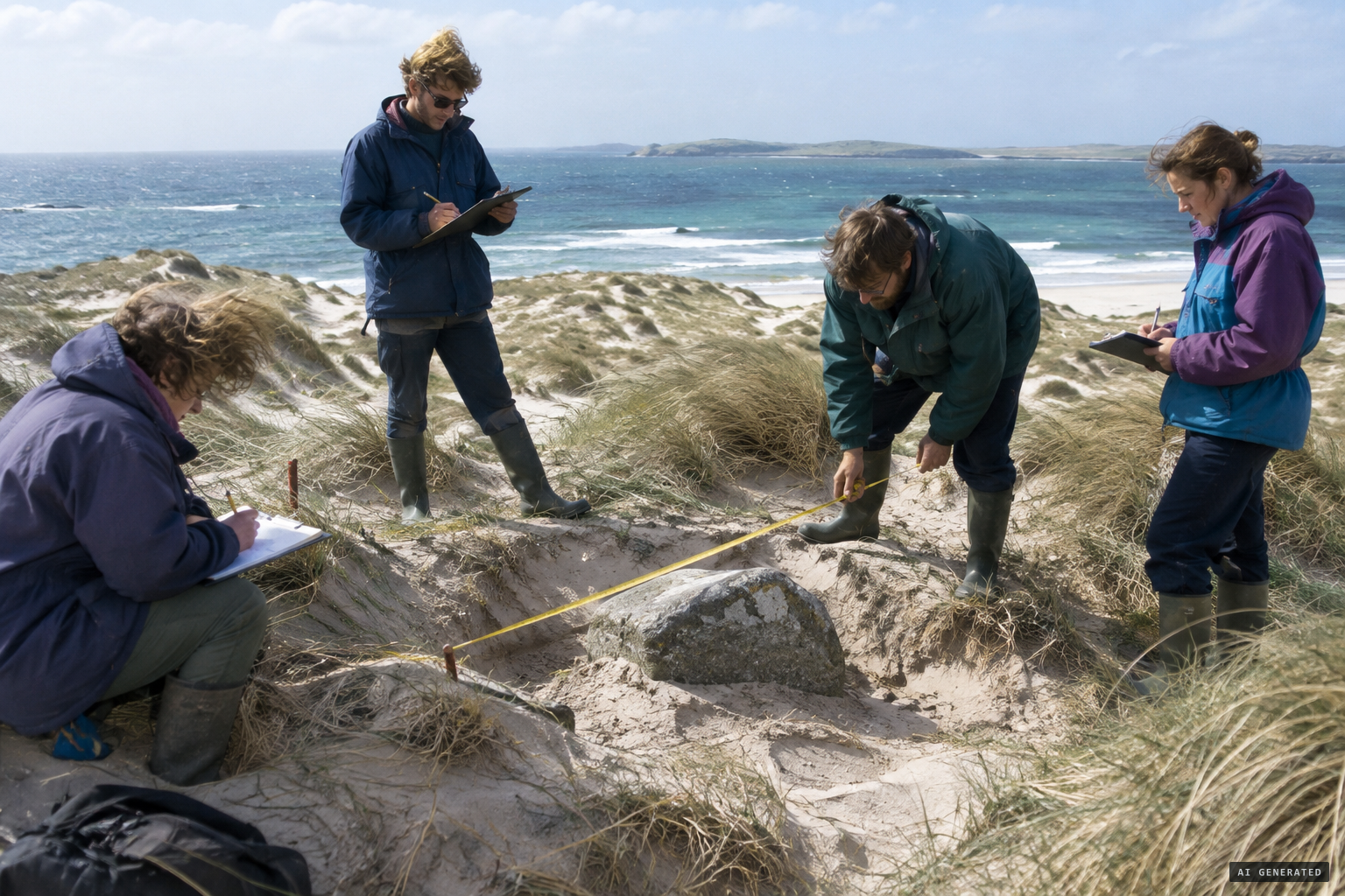 The 1994 survey finds an isolated stone in the dunes of Culla Bay