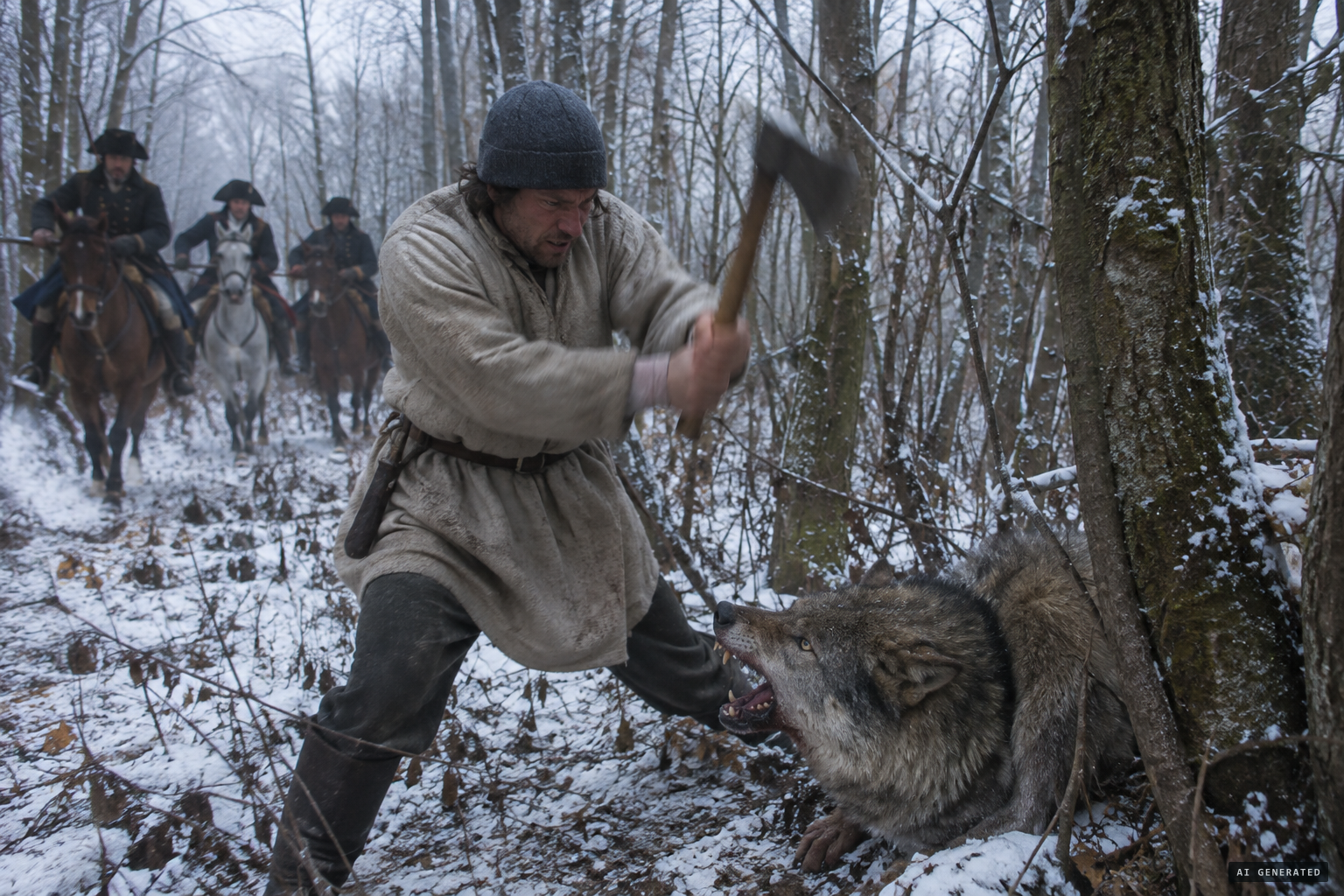 A humble woodcutter ends the hunt with one stroke of his axe.