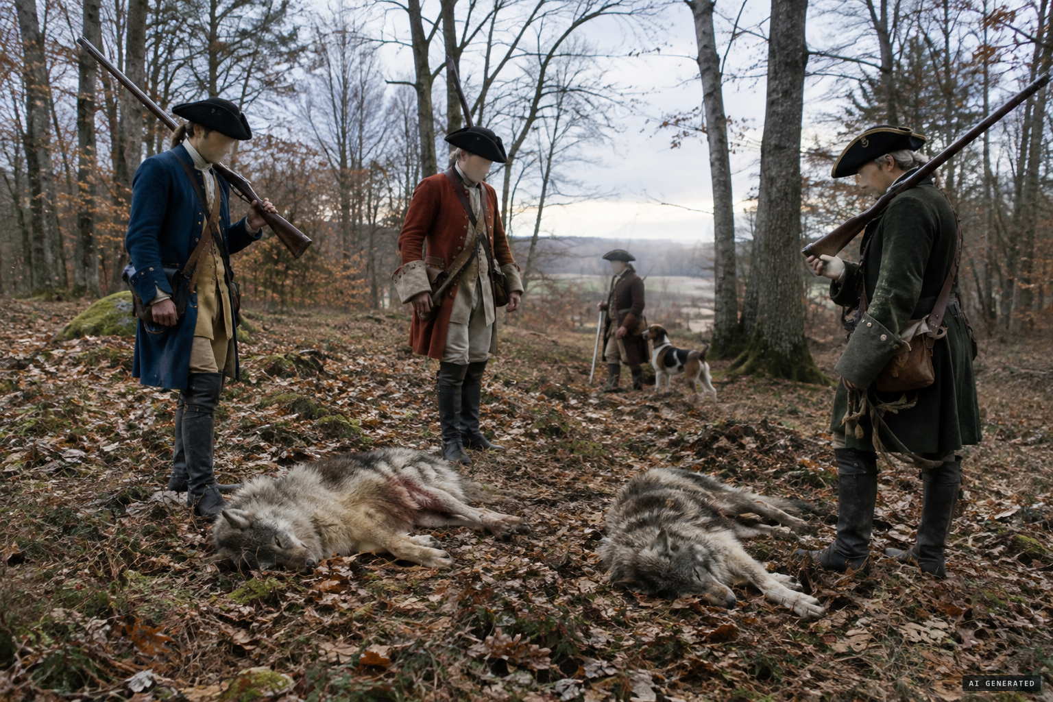 Hunters kill two wolves in 1734, and soon after the killings stop