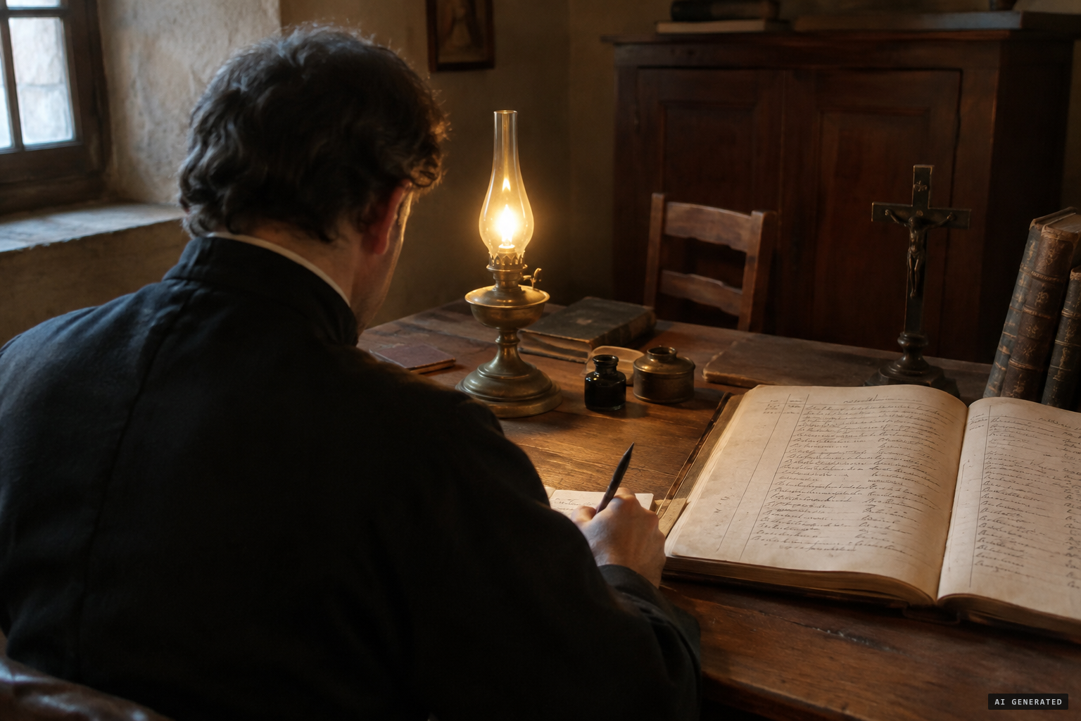 Casimir Fages compiles the parish account from tradition and the registers