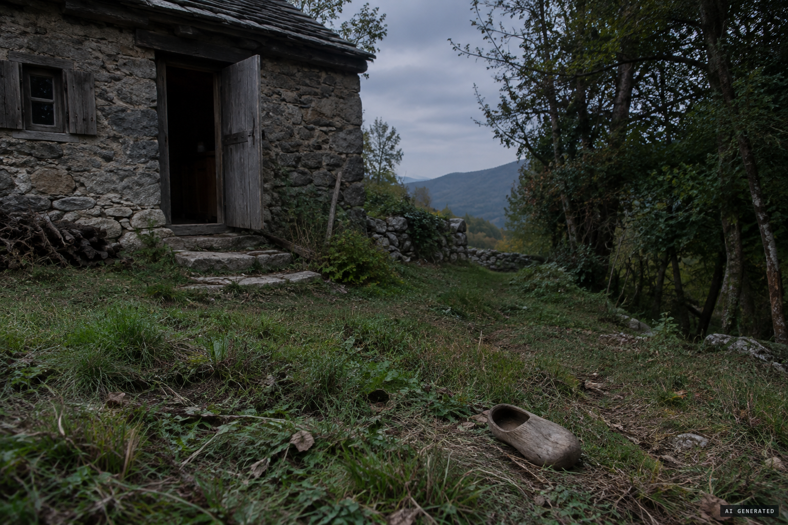 François Marcy, 7, is taken a few steps from his home