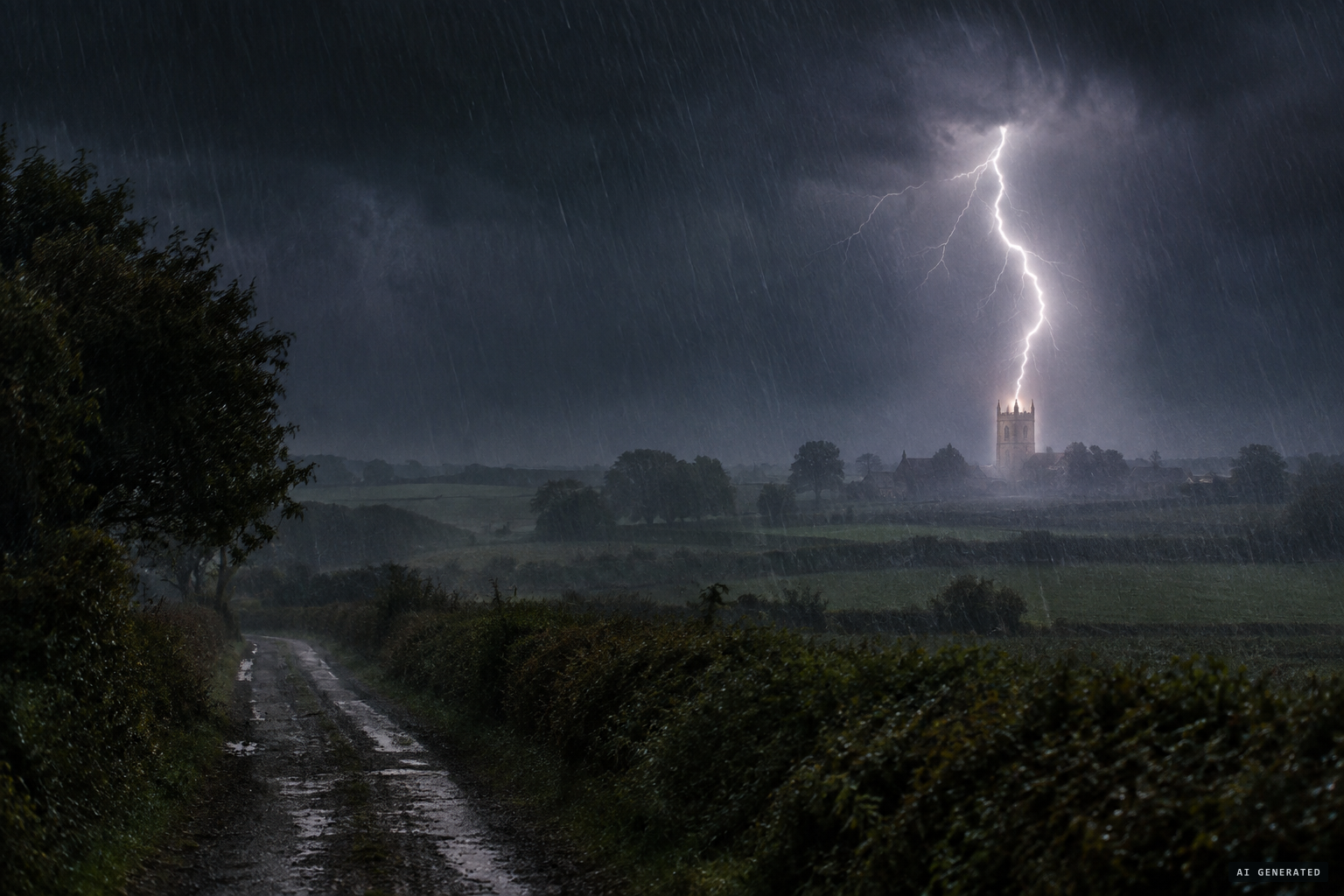 Lightning, the explanation most commentators reach for
