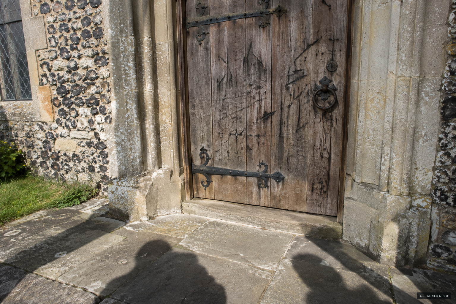 The disputed marks on Blythburgh's north door