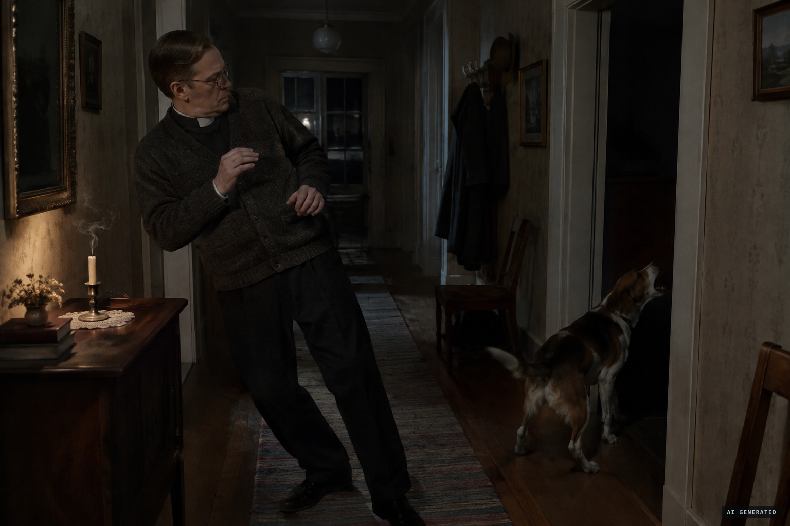 Candles blowing out, an unseen person, dogs barking at empty doorways.