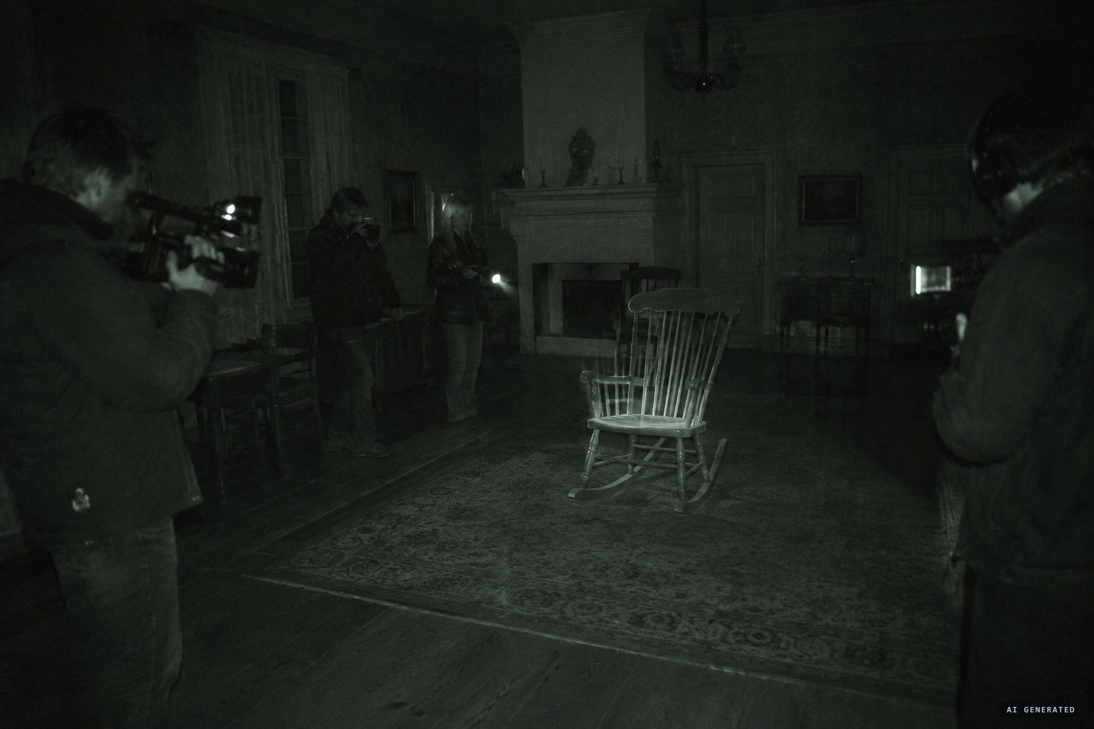 Ghost hunters and TV crews film at the vicarage.
