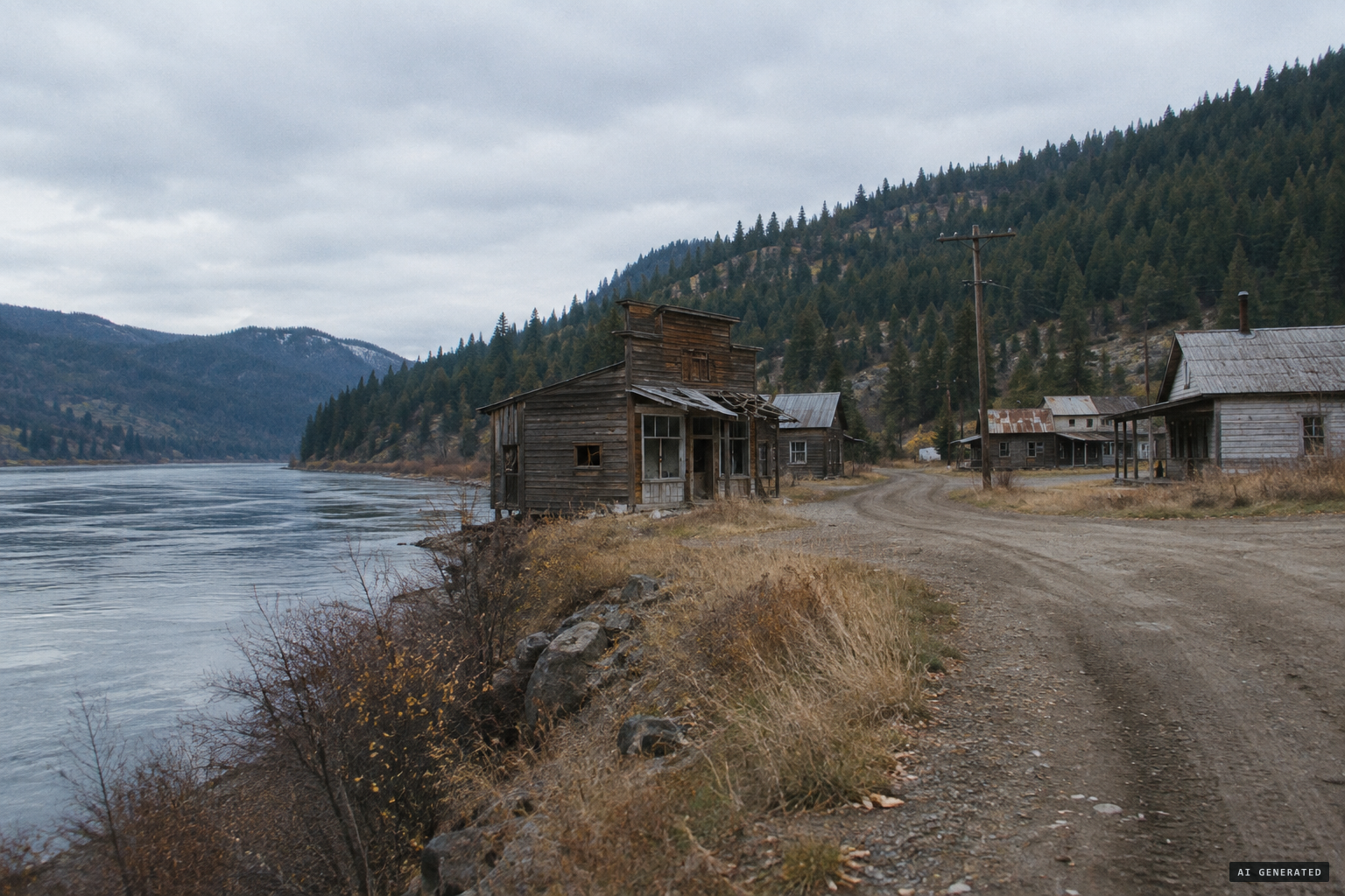 Bossburg, a ghost town on the Columbia River near the Canadian border