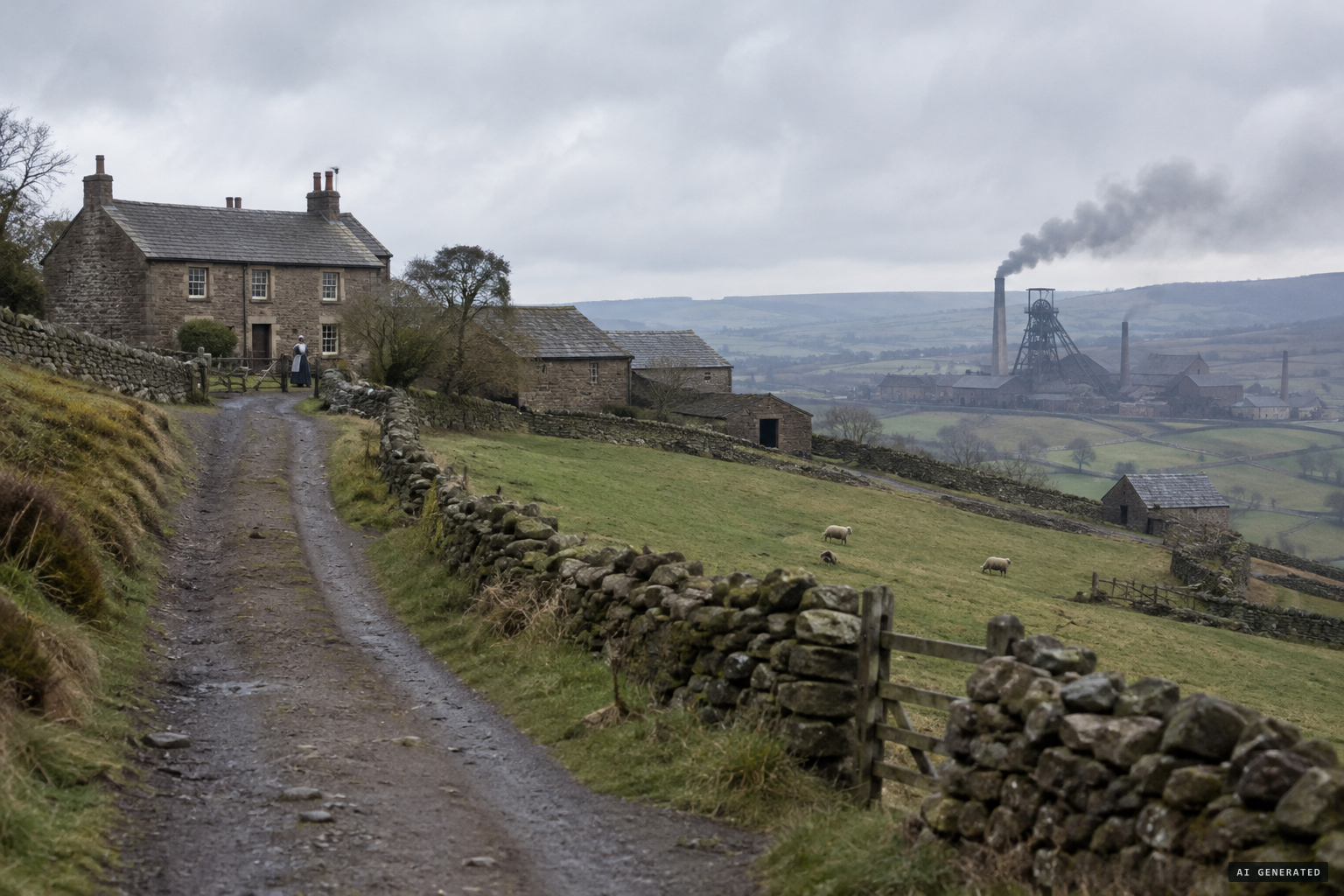 Violet Farm at the top of Brierley Hill, with Grimethorpe Colliery beyond