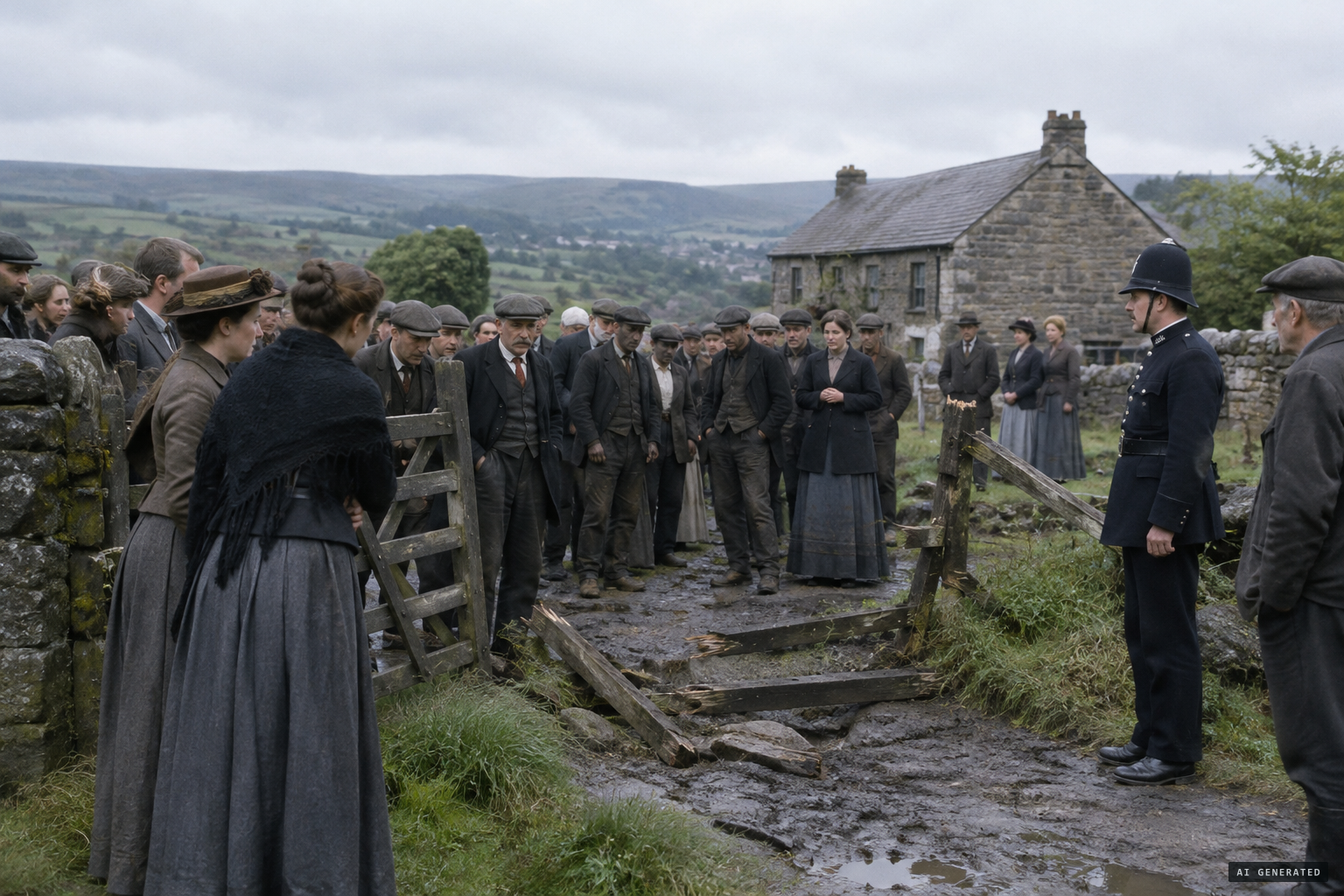 Crowds descend on the farm and the police begin to watch the house