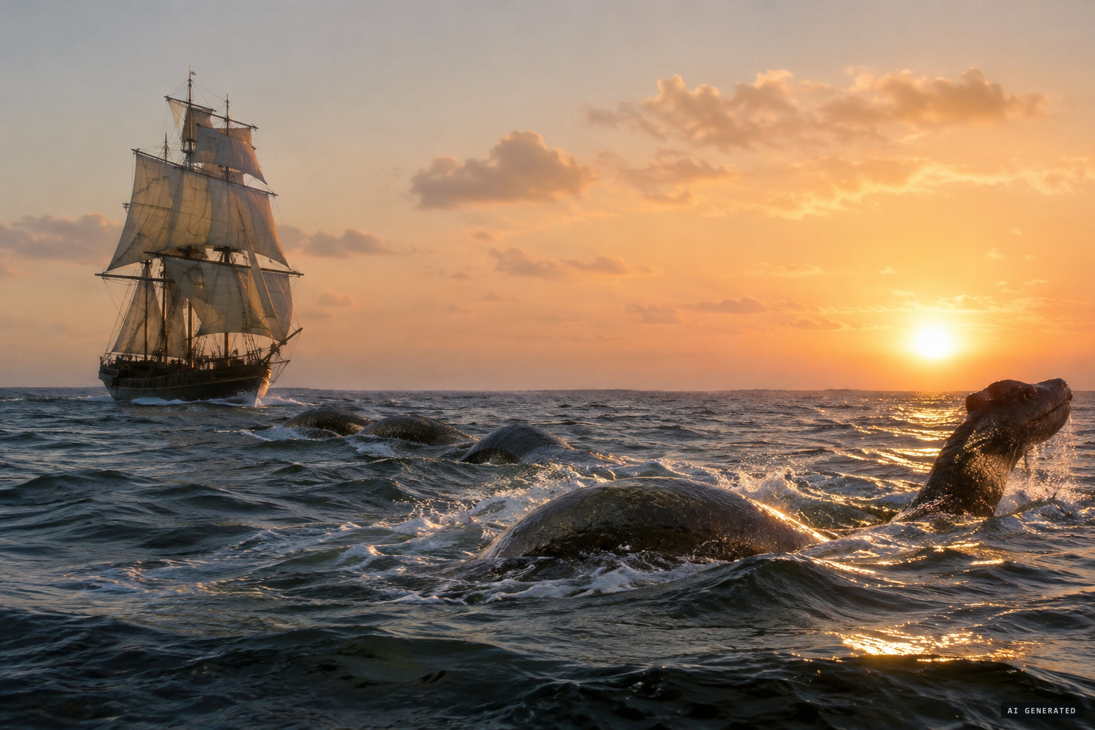 The wounded serpent makes off at fifteen or sixteen knots
