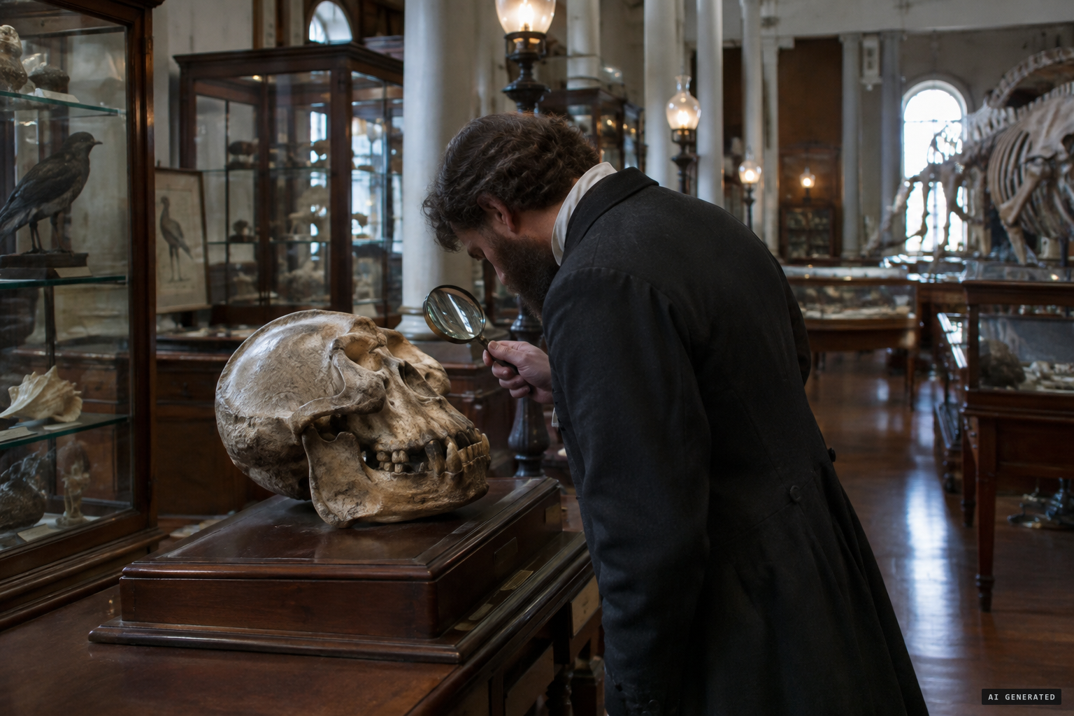 The Murrumbidgee 'bunyip' skull on show at the Sydney Museum, later judged a deformed foal