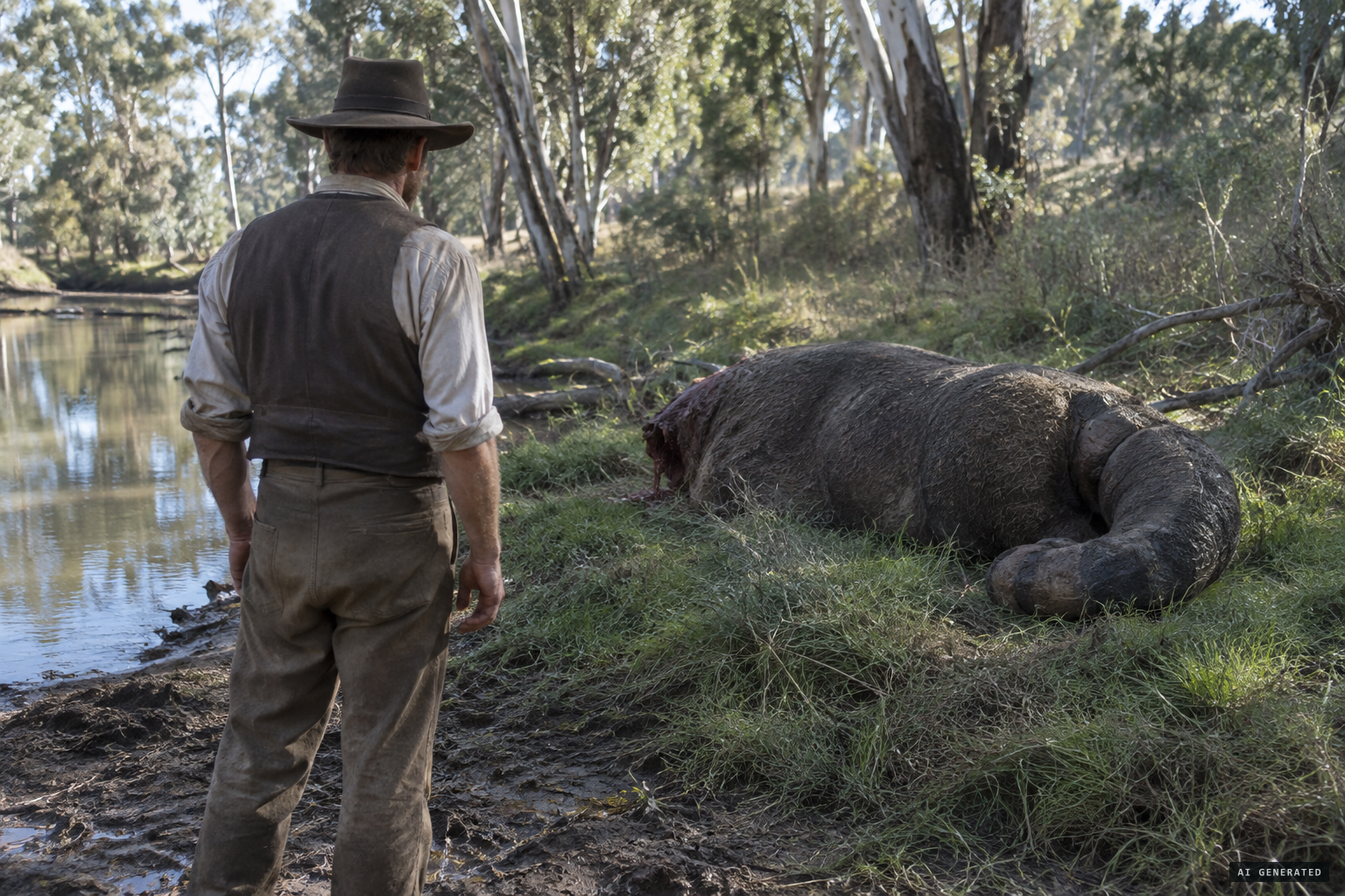 Henry Wilkinson finds the headless trunk of a strange animal on Brungle Creek