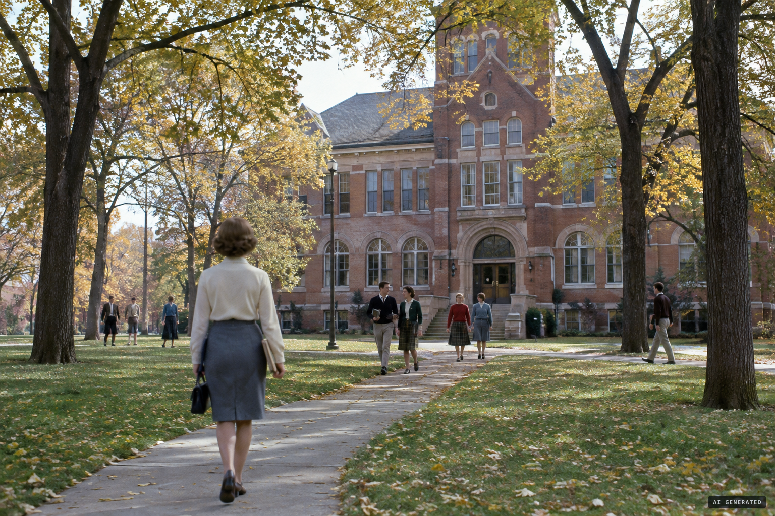 The C. C. White Memorial Building at Nebraska Wesleyan, autumn 1963