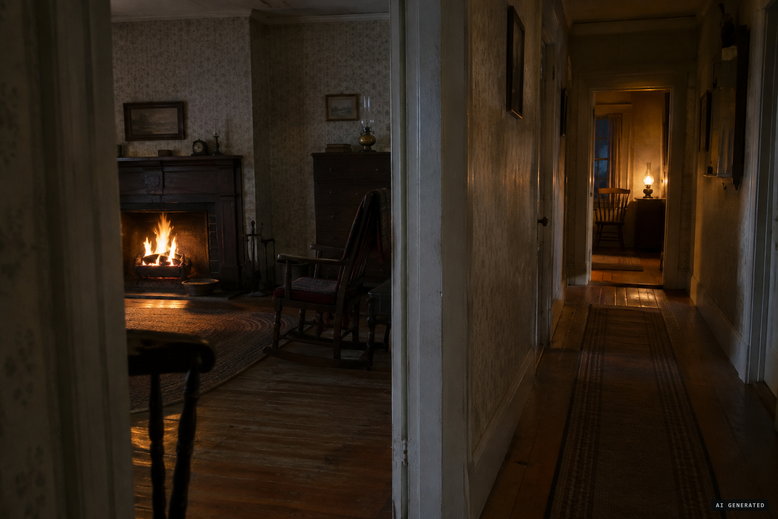 A second fire erupts in an empty room at the other end of the house