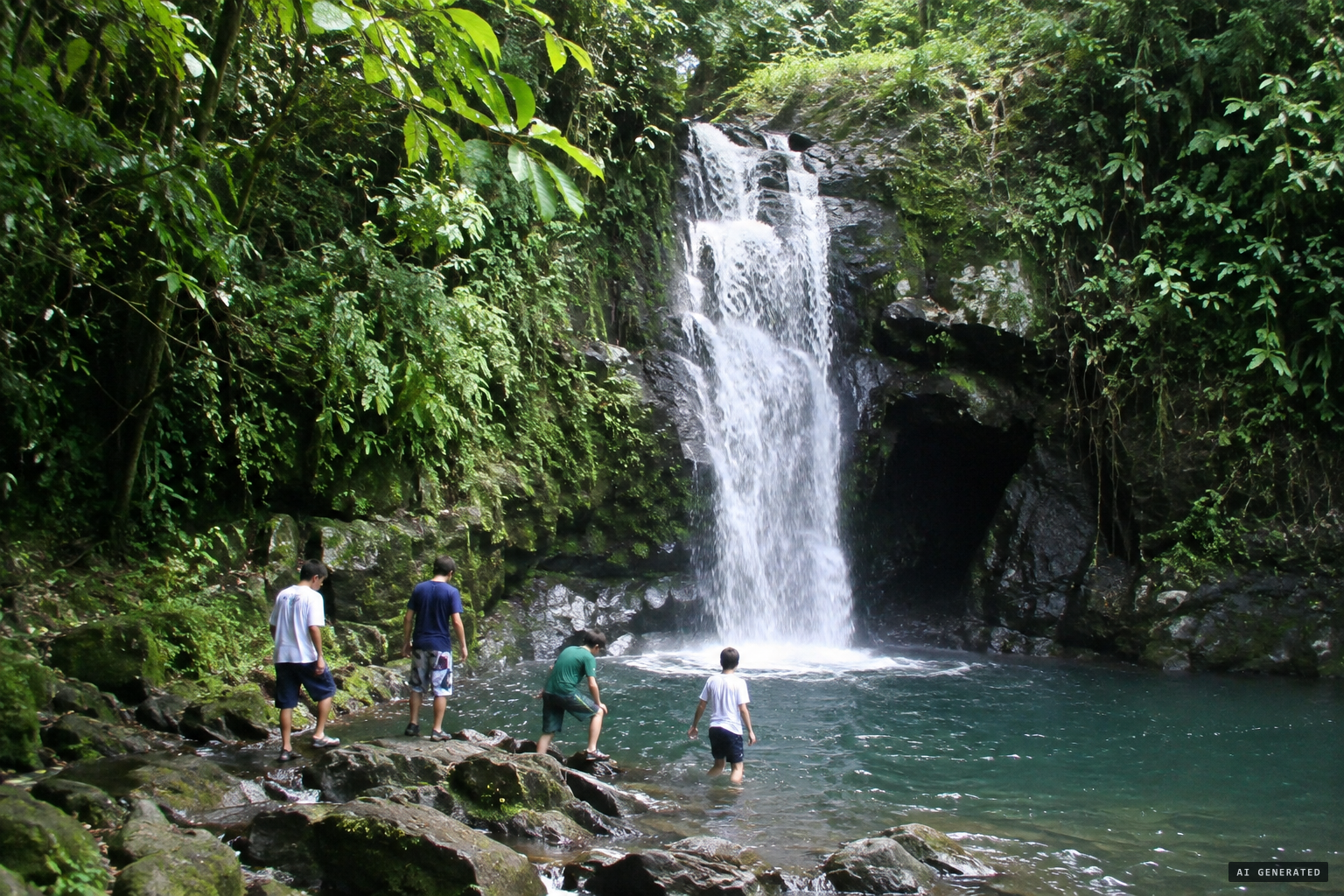 The Chorro de Cerro Azul, where four boys were playing on 12 September 2009
