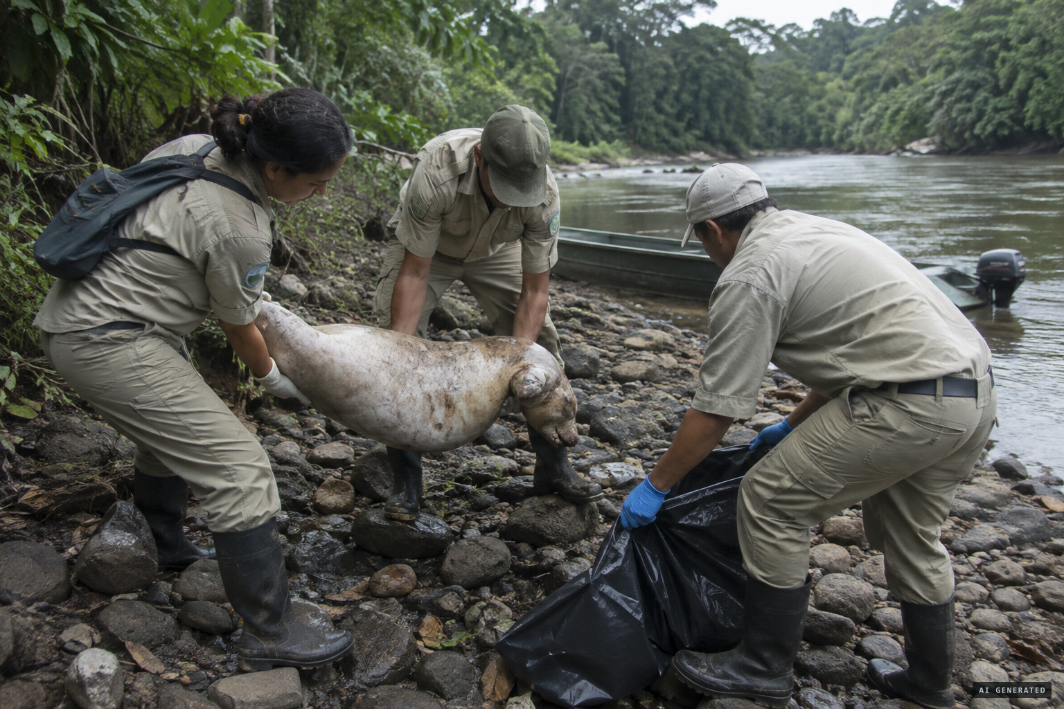 ANAM staff recover the body four days after the encounter