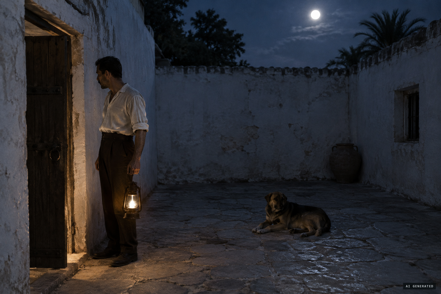 Knocking at the door to the closed, empty courtyard, while the guard dog stays silent.