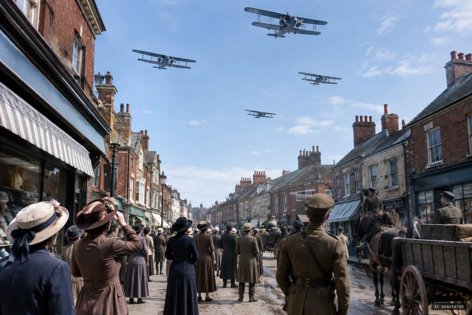 Gotha bombers over Folkestone in daylight, 25 May 1917