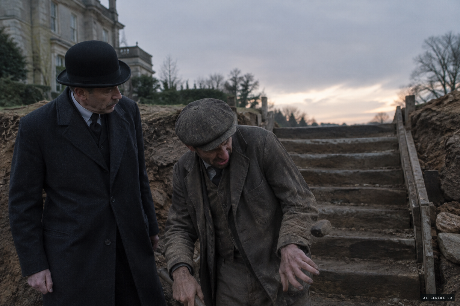 Near dusk a rock strikes Rolfe's hand beside engineer Thomas Hesketh