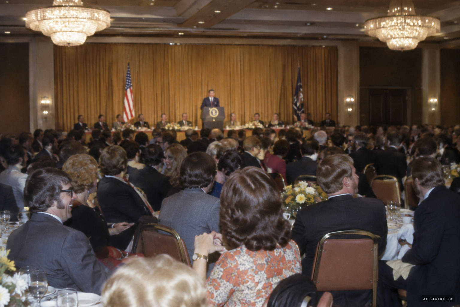President Ford jokes about the kangaroo 'dodging tacklers' in Chicago