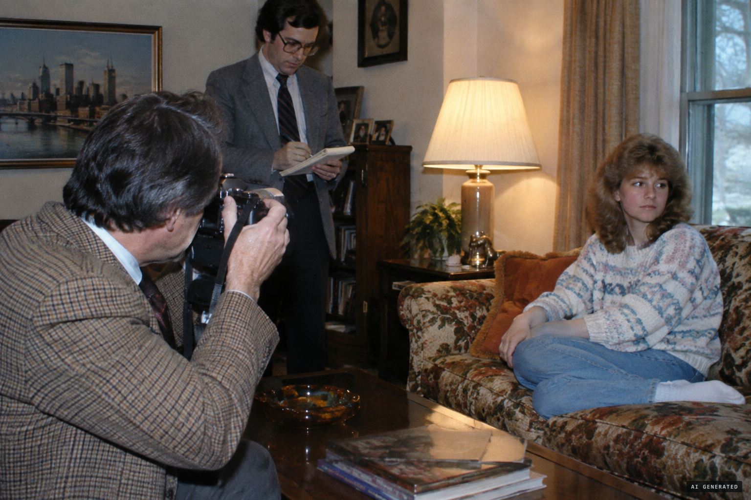 Fred Shannon aims at Tina, looks away, and tries to outfox the force