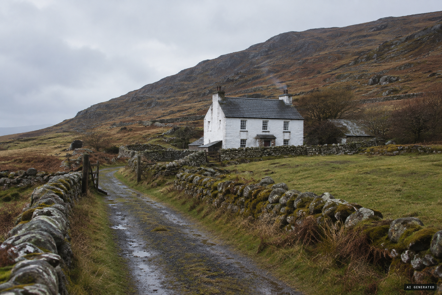 The isolated mountainland farmhouse of the Murphys at Cooneen