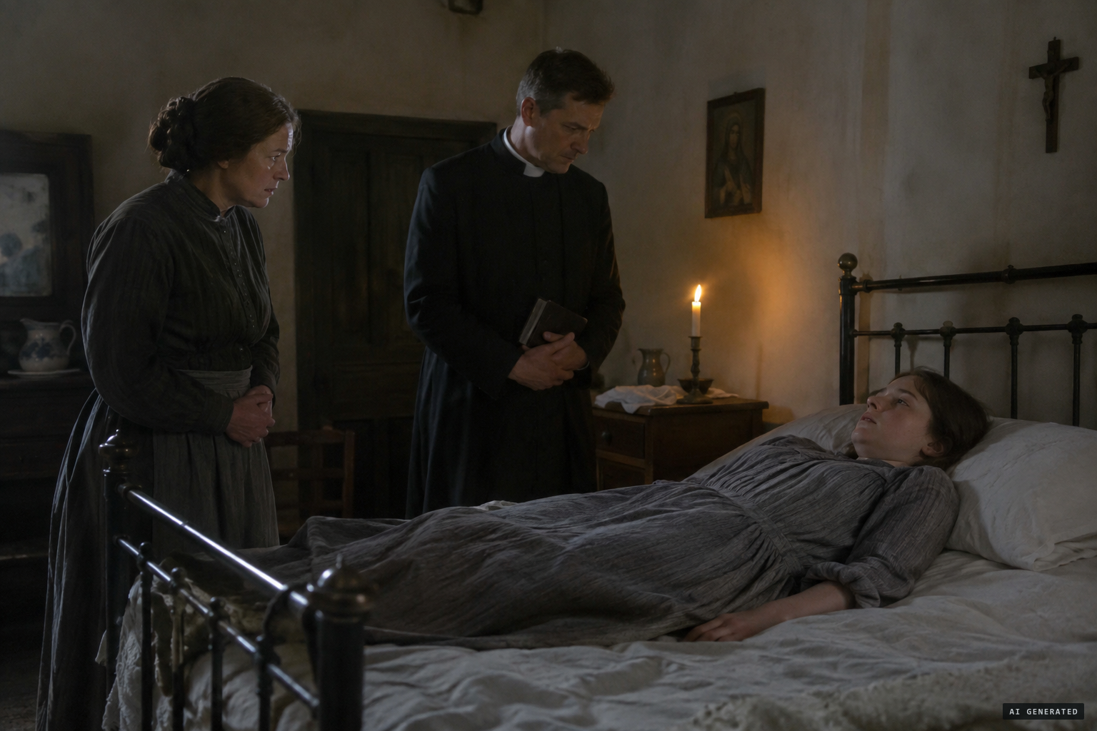 The test: Annie lies across the bed